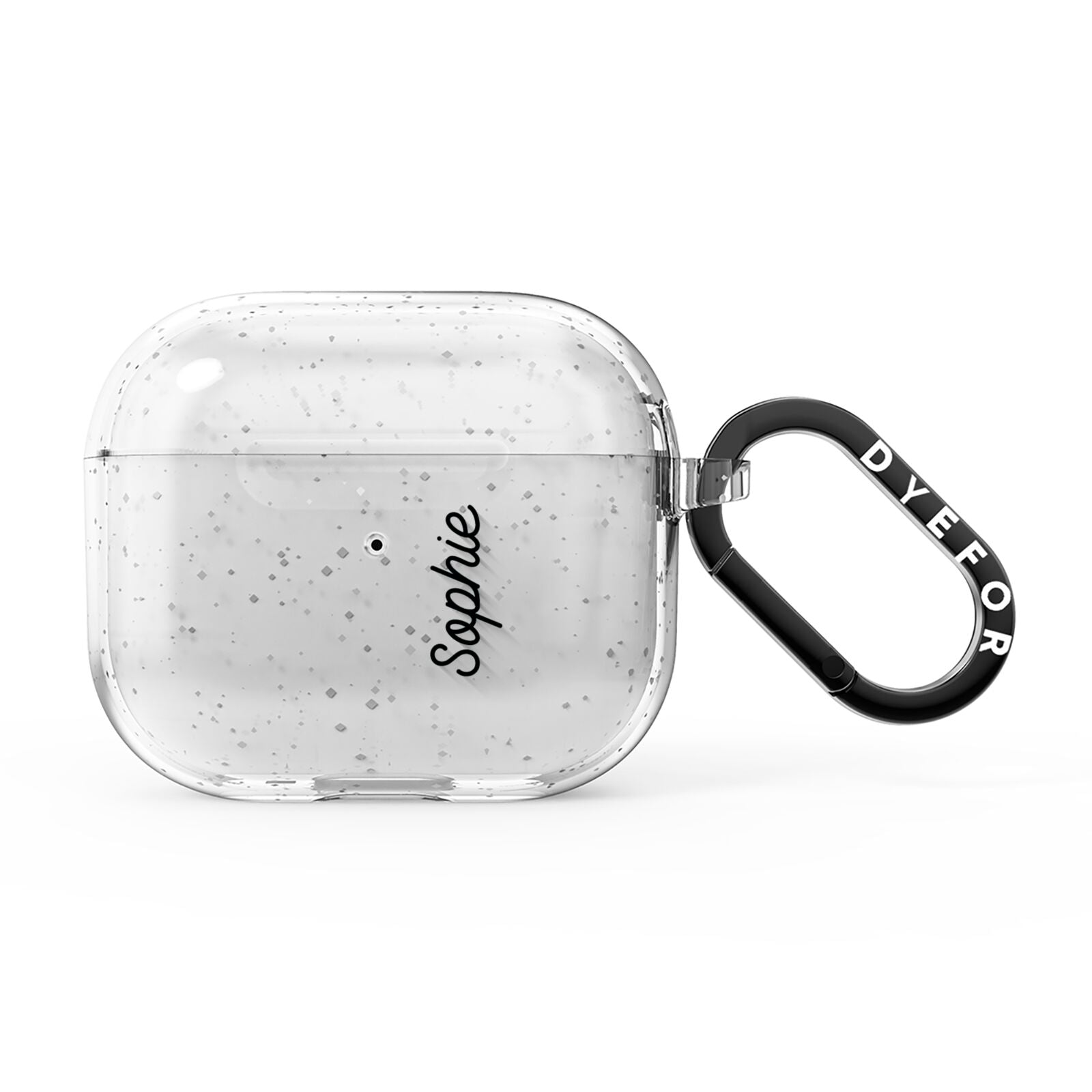 Personalised Handwritten Small Name Custom Clear AirPods Glitter Case 3rd Gen