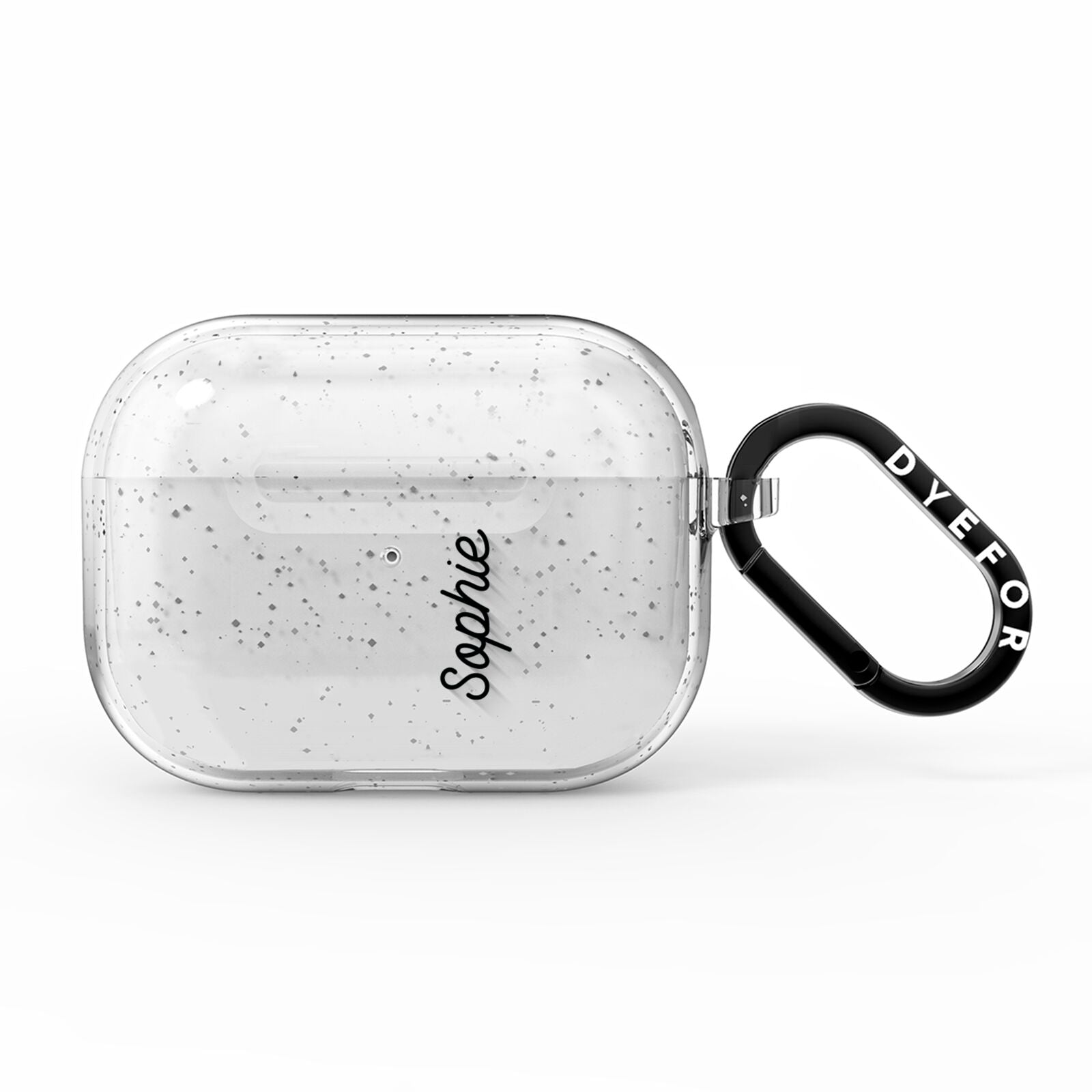 Personalised Handwritten Small Name Custom Clear AirPods Pro Glitter Case