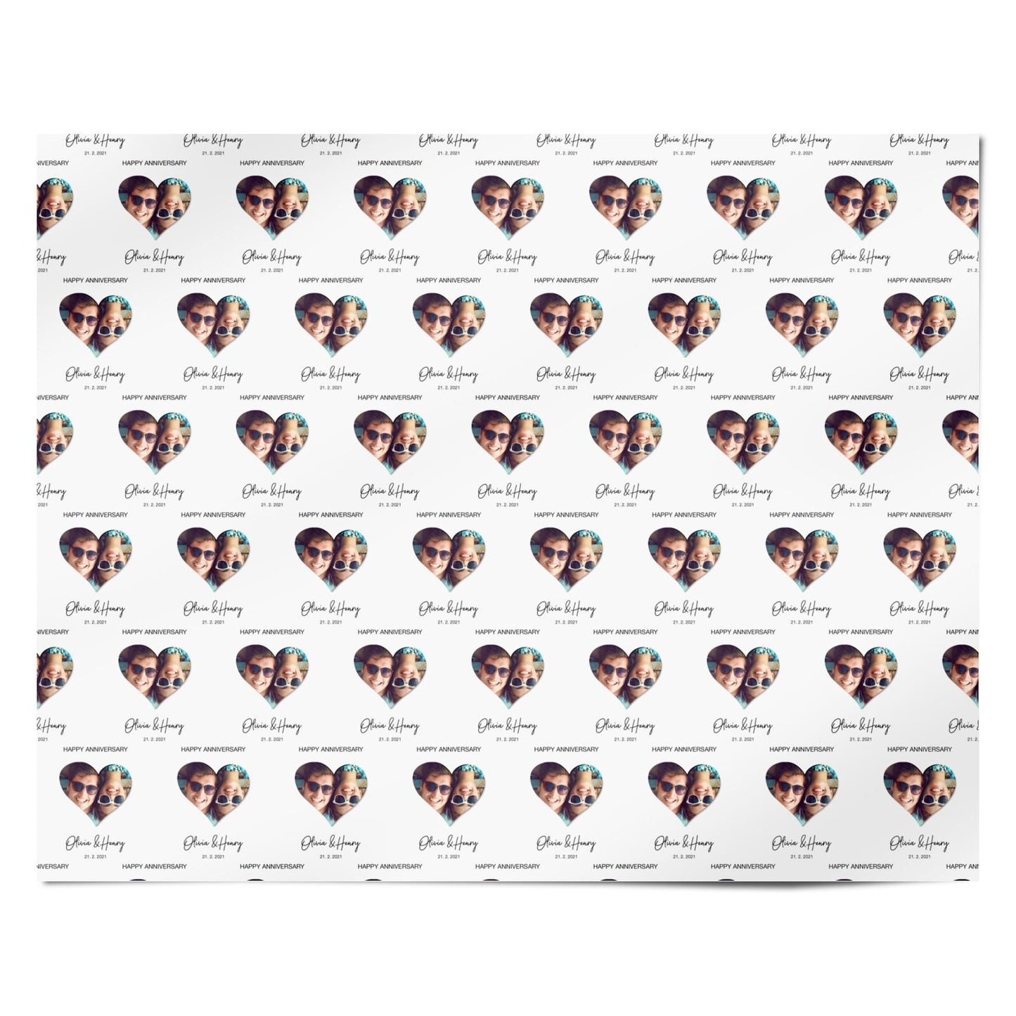 Personalised Happy Anniversary Personalised Wrapping Paper Alternative