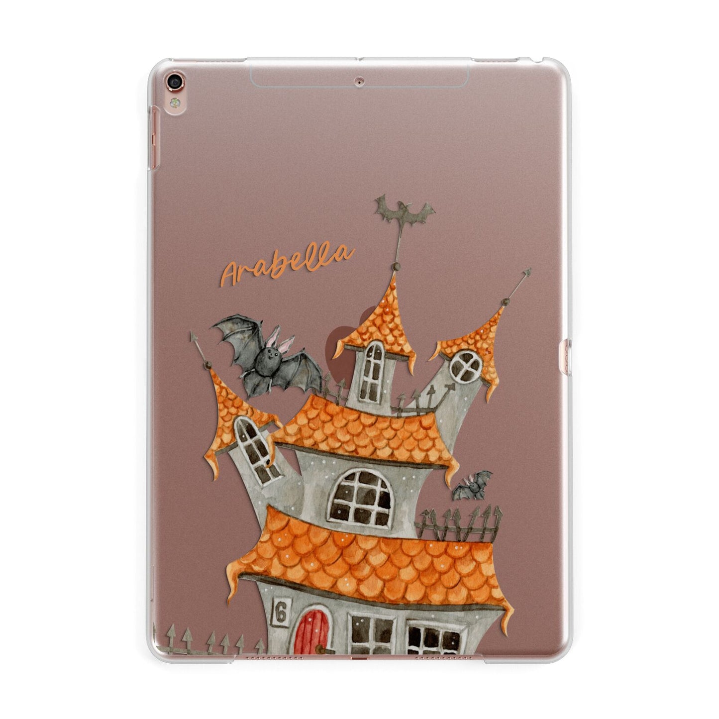 Personalised Haunted House Apple iPad Rose Gold Case