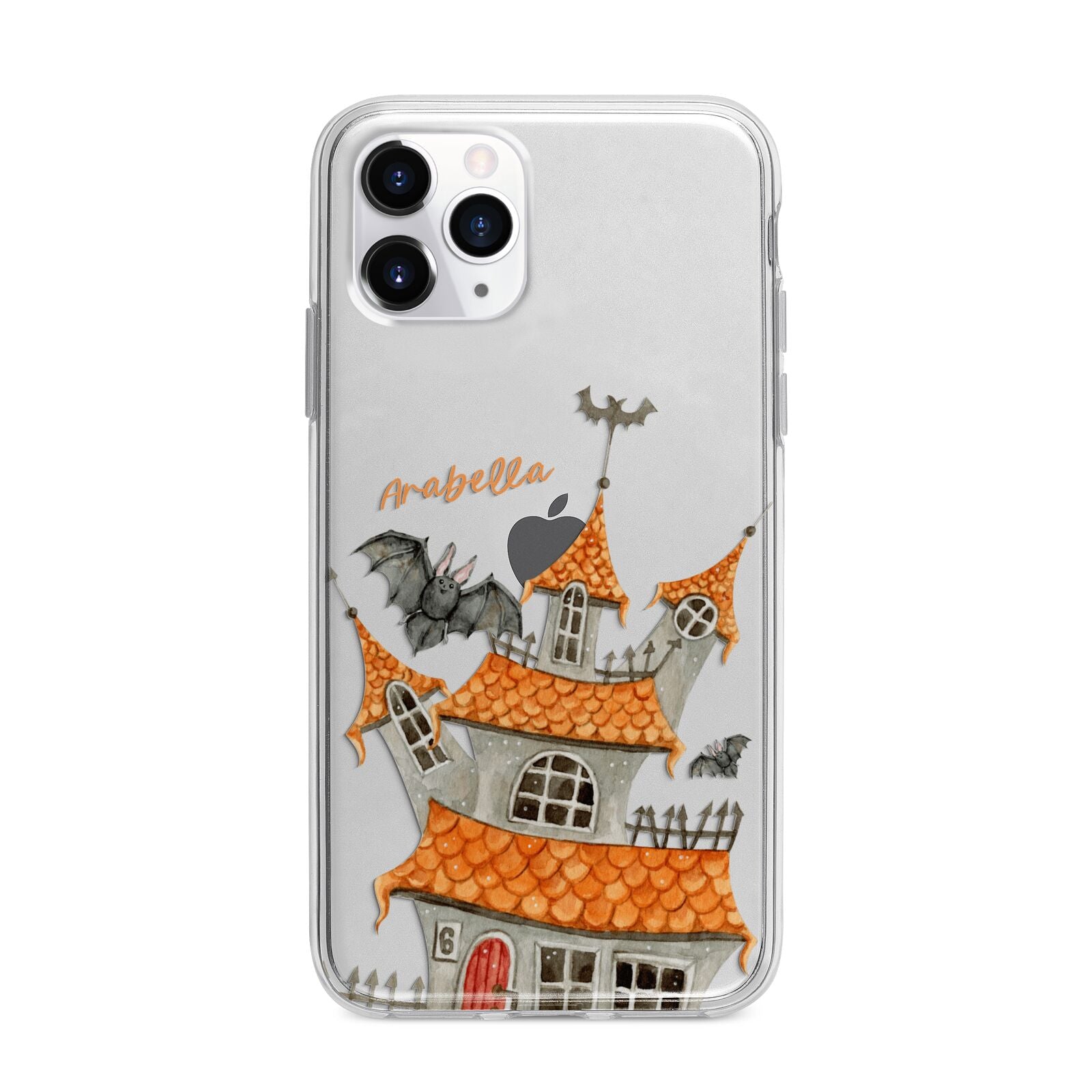 Personalised Haunted House Apple iPhone 11 Pro Max in Silver with Bumper Case
