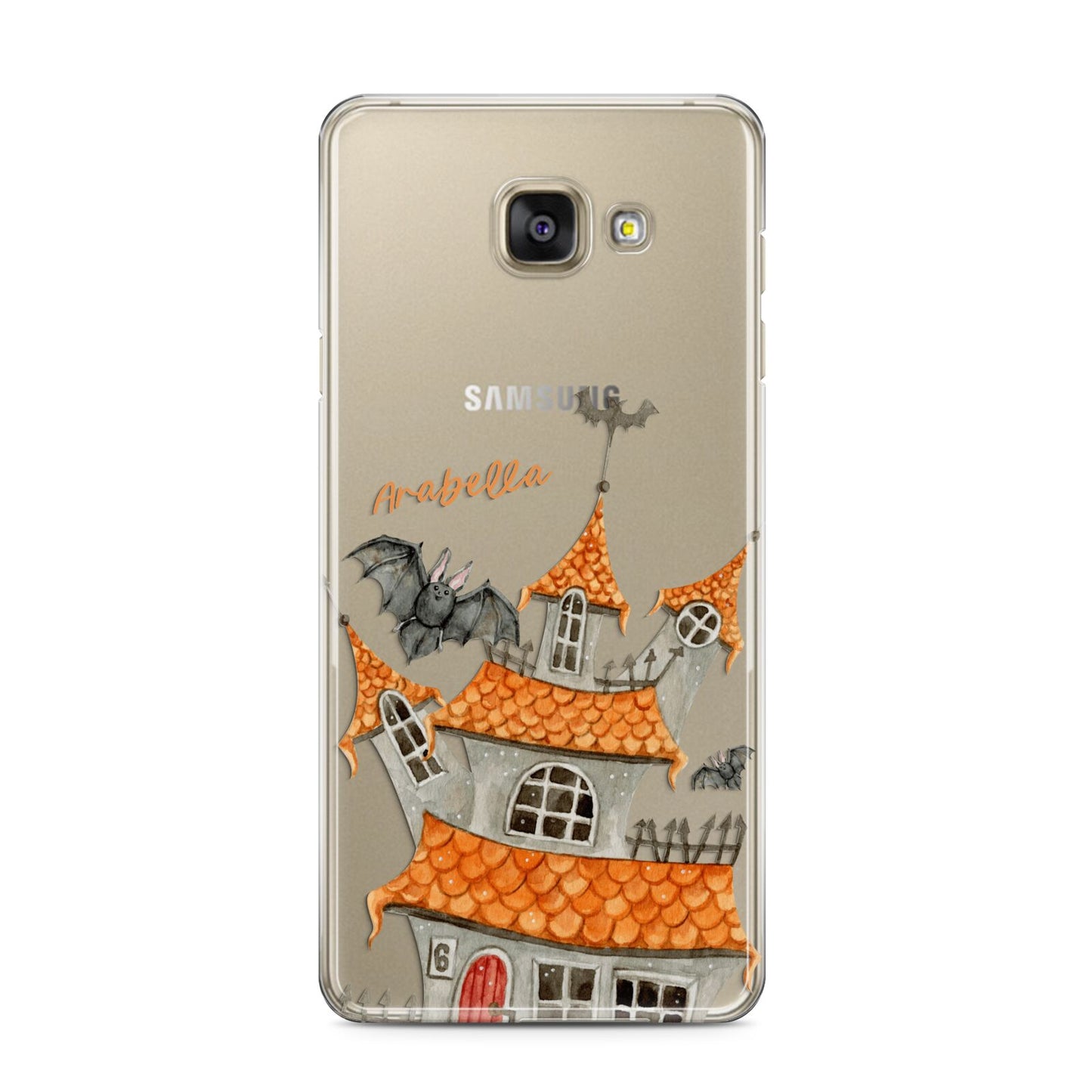 Personalised Haunted House Samsung Galaxy A3 2016 Case on gold phone