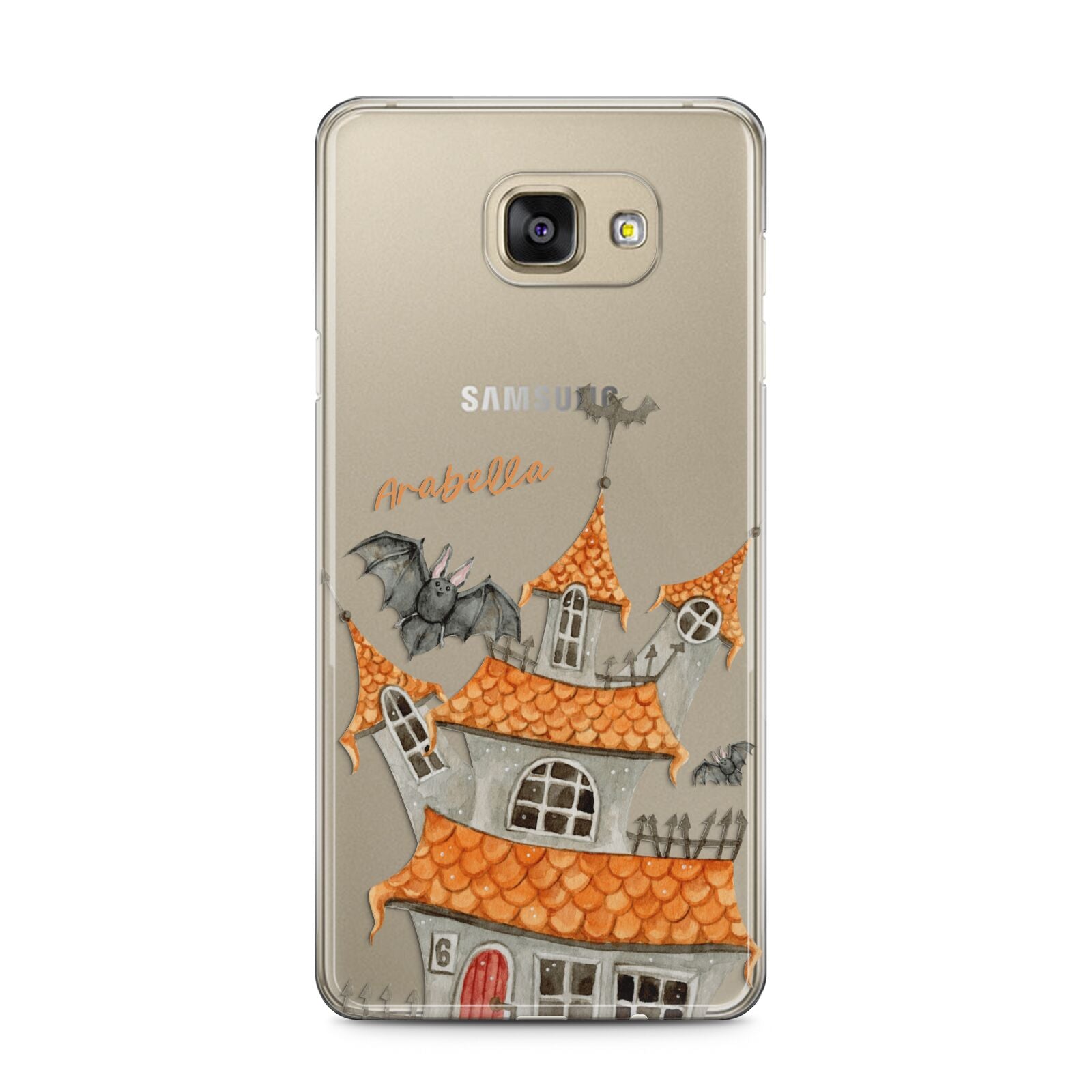 Personalised Haunted House Samsung Galaxy A5 2016 Case on gold phone