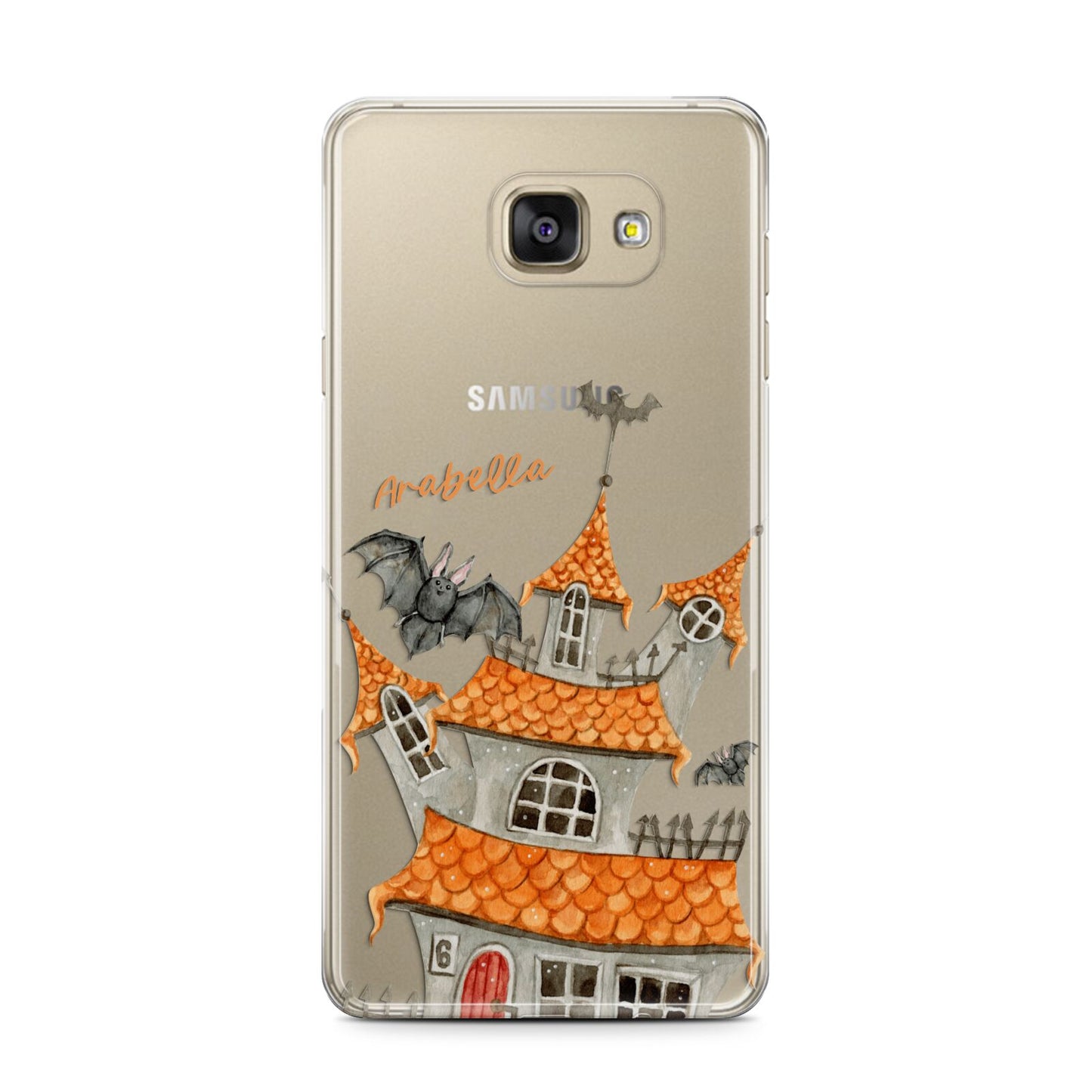 Personalised Haunted House Samsung Galaxy A7 2016 Case on gold phone