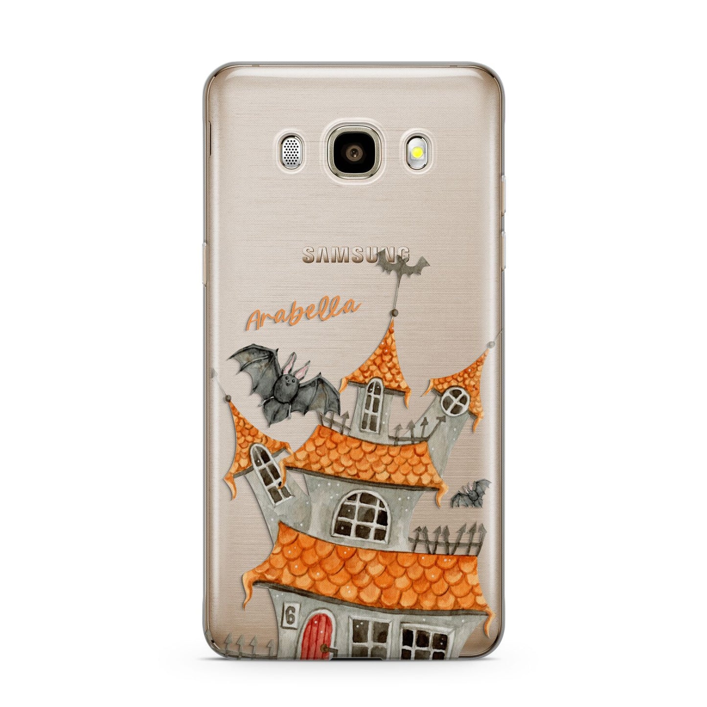 Personalised Haunted House Samsung Galaxy J7 2016 Case on gold phone