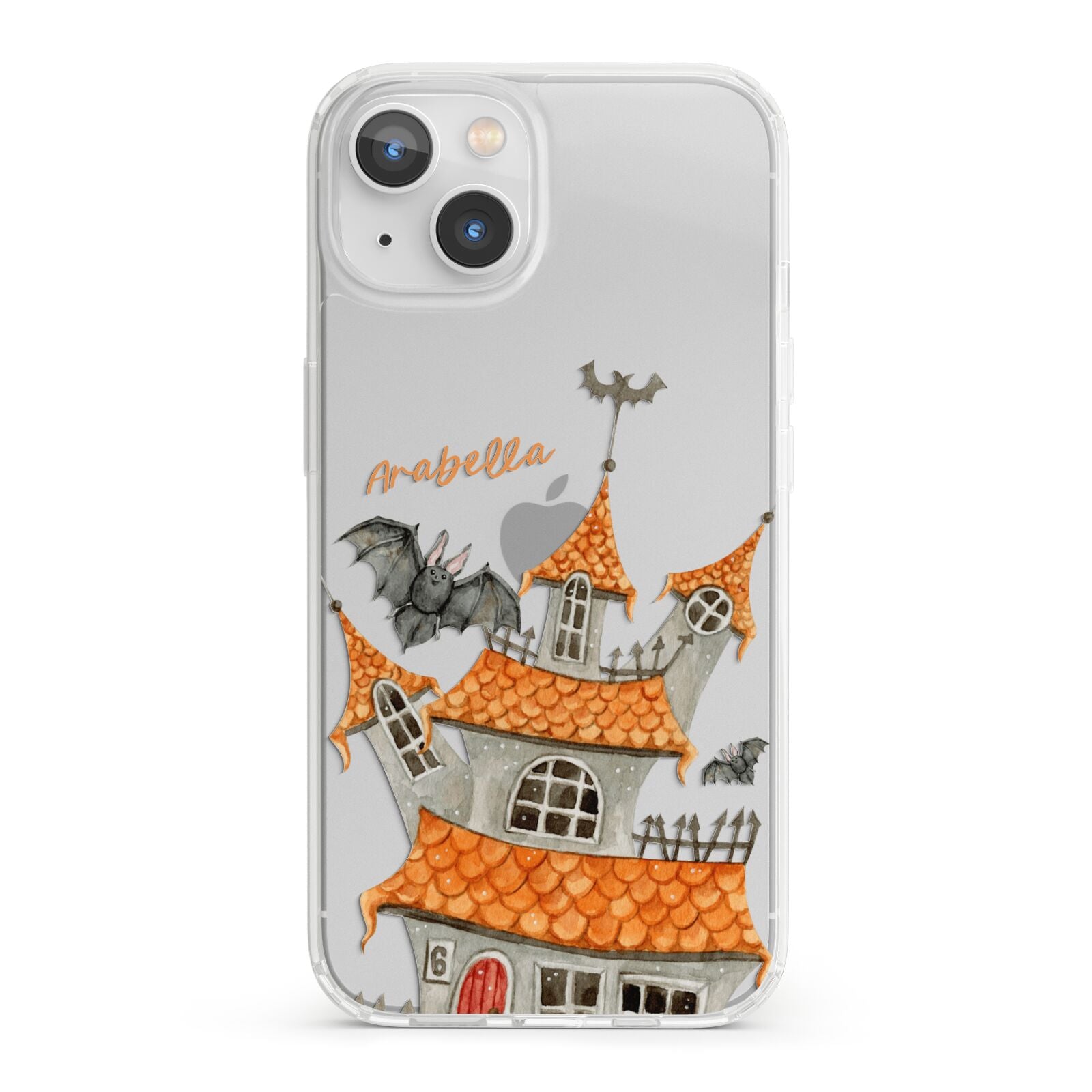 Personalised Haunted House iPhone 13 Clear Bumper Case