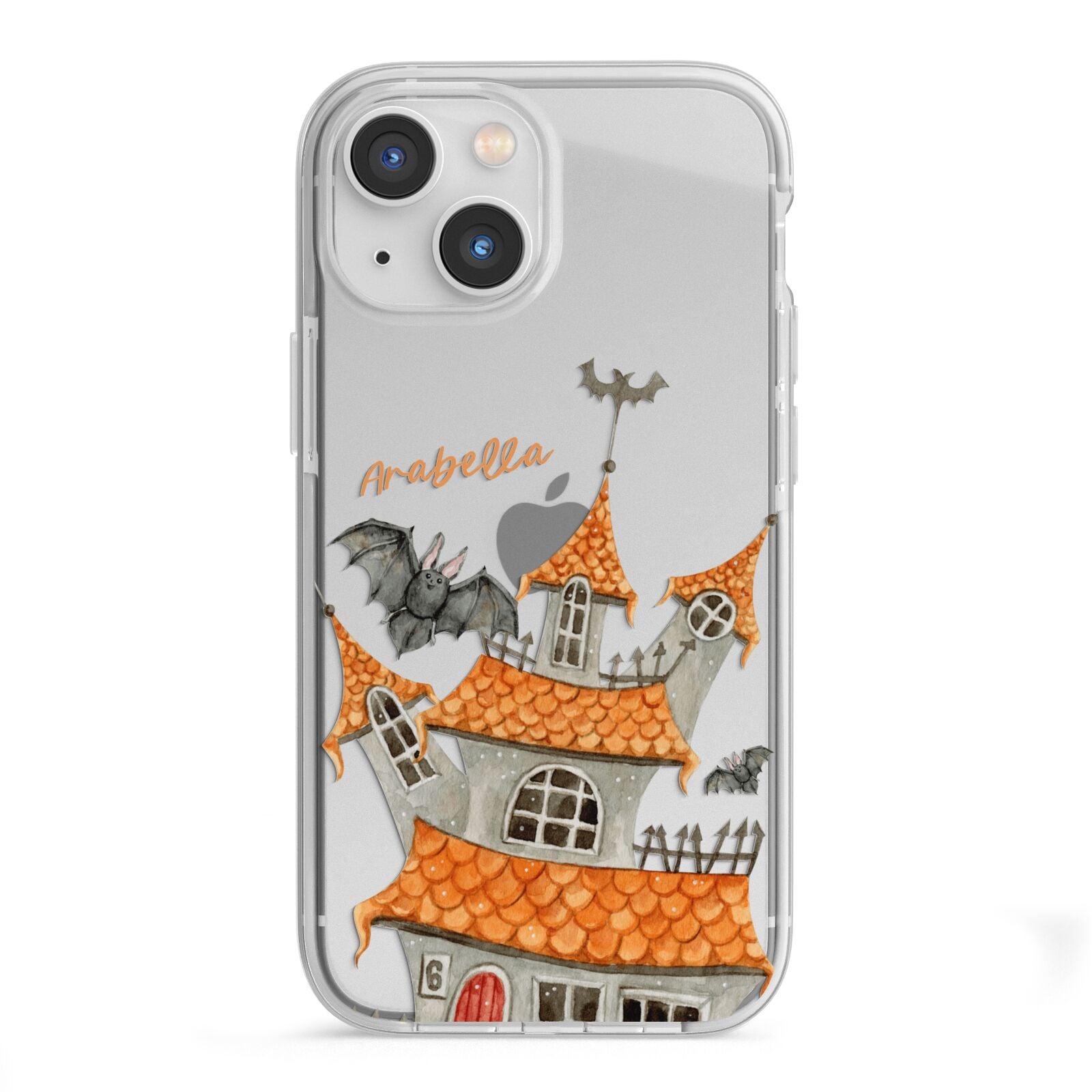Personalised Haunted House iPhone 13 Mini TPU Impact Case with White Edges