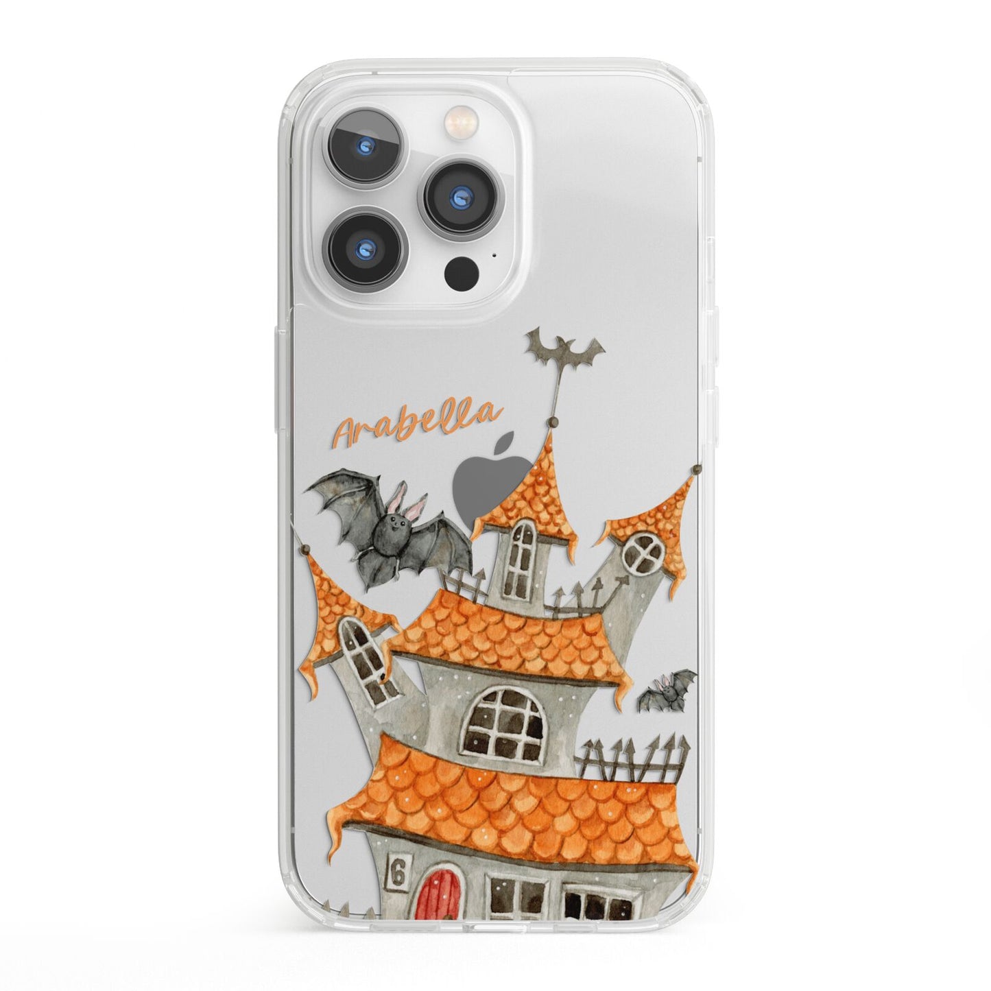 Personalised Haunted House iPhone 13 Pro Clear Bumper Case