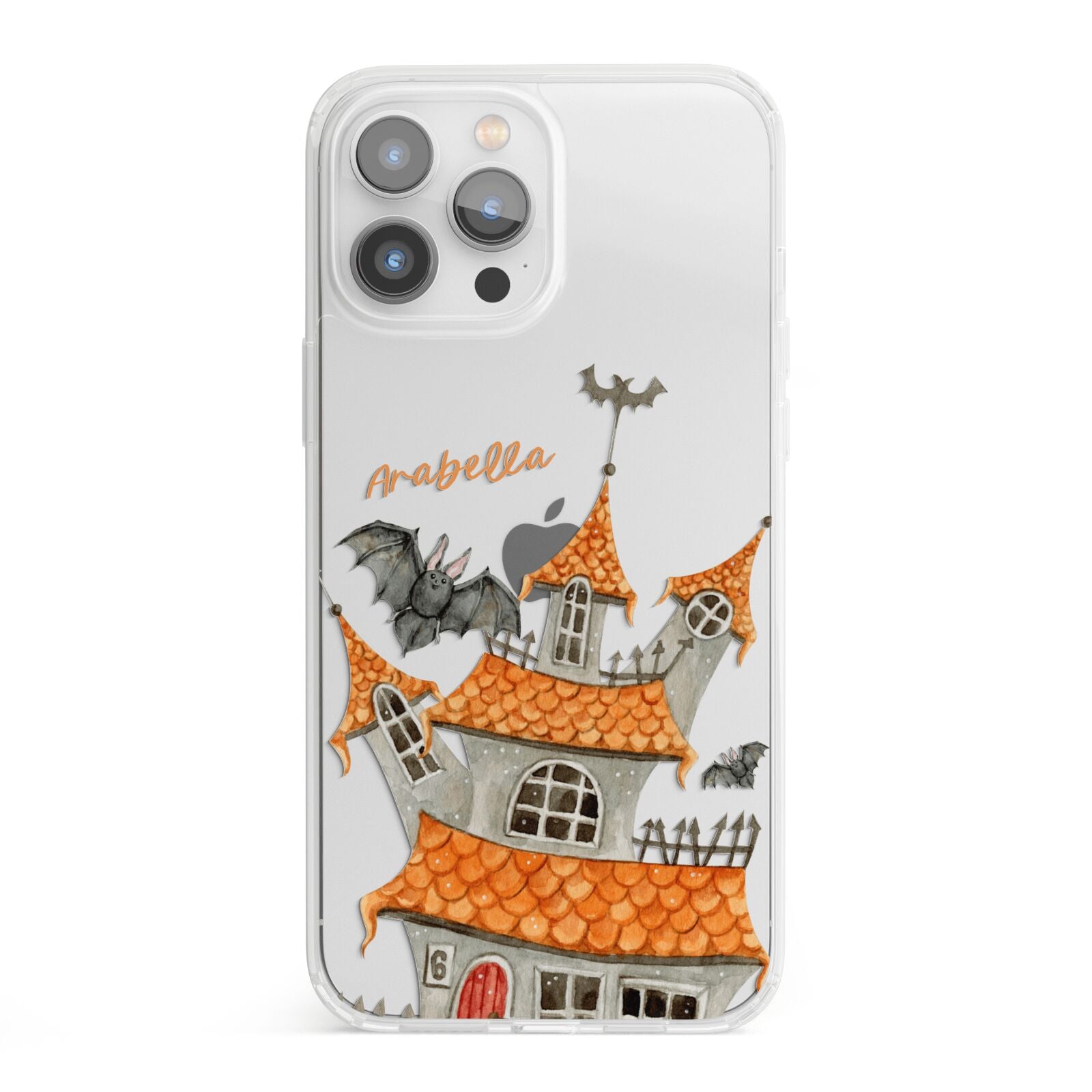 Personalised Haunted House iPhone 13 Pro Max Clear Bumper Case