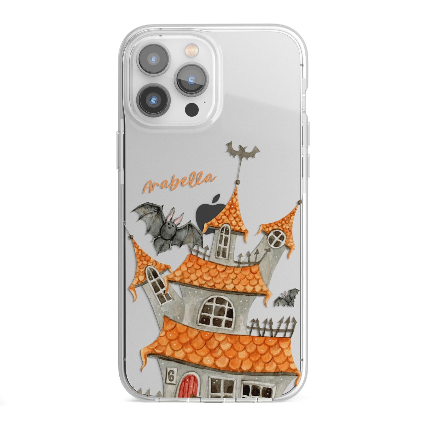 Personalised Haunted House iPhone 13 Pro Max TPU Impact Case with White Edges