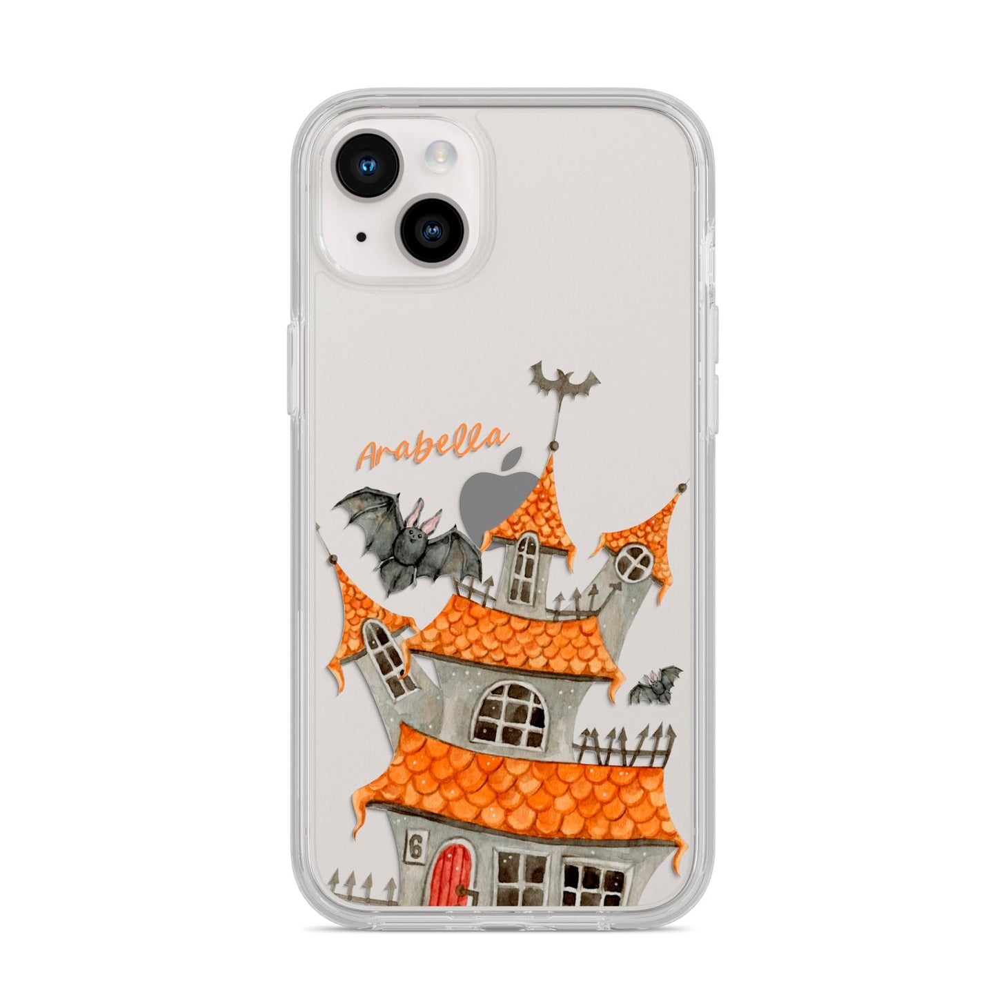 Personalised Haunted House iPhone 14 Plus Clear Tough Case Starlight