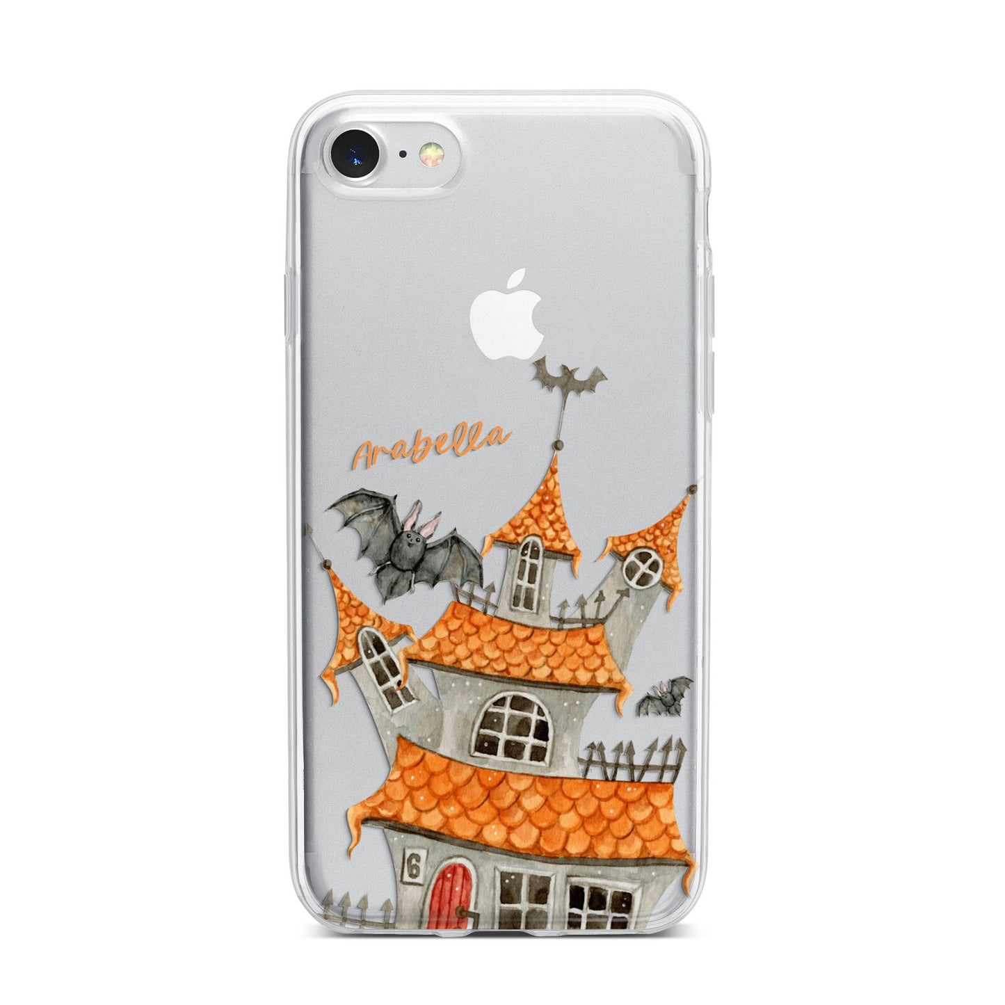 Personalised Haunted House iPhone 7 Bumper Case on Silver iPhone