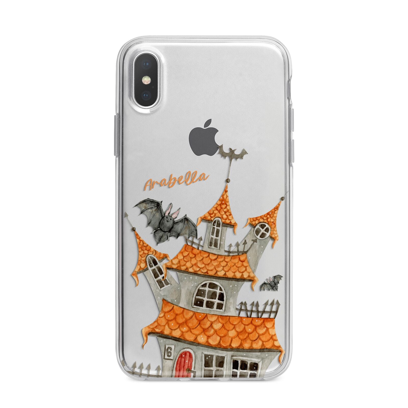 Personalised Haunted House iPhone X Bumper Case on Silver iPhone Alternative Image 1