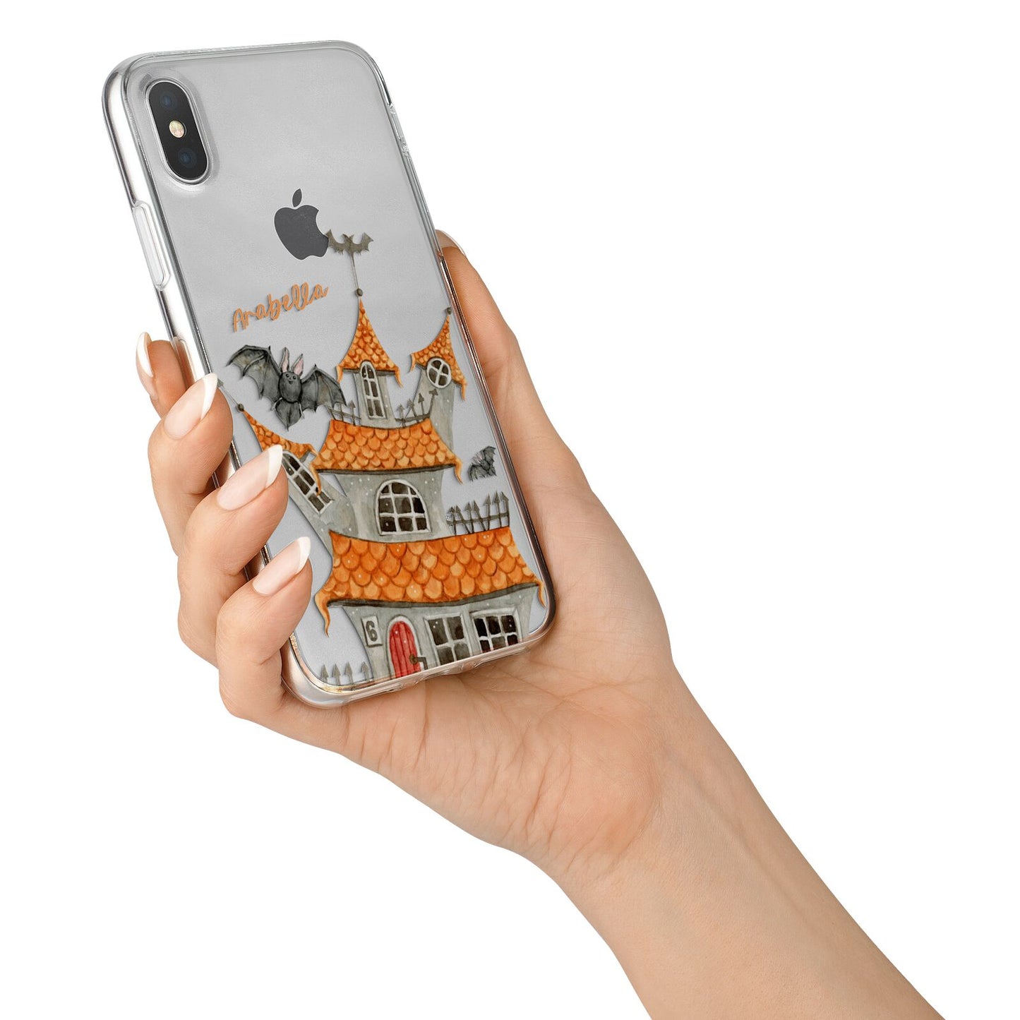 Personalised Haunted House iPhone X Bumper Case on Silver iPhone Alternative Image 2