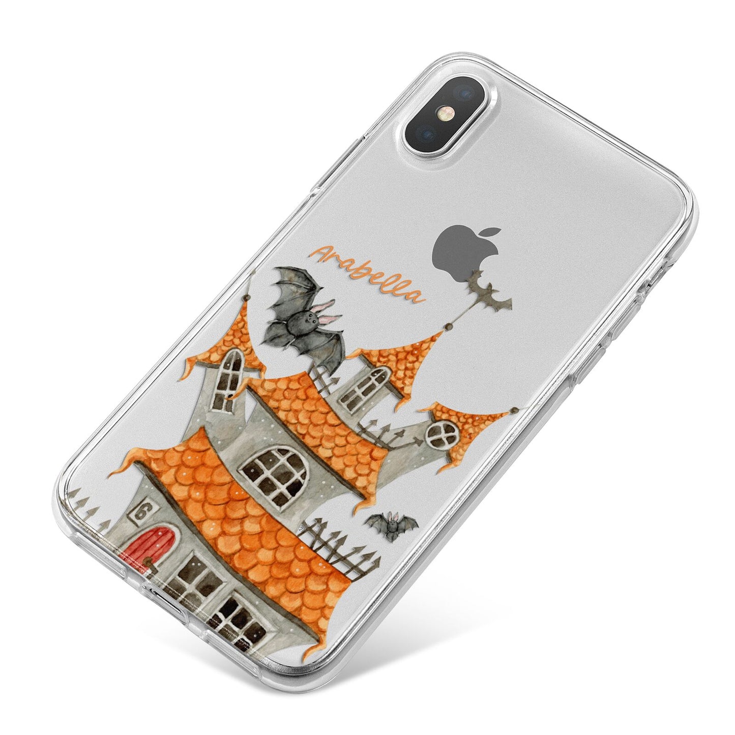 Personalised Haunted House iPhone X Bumper Case on Silver iPhone