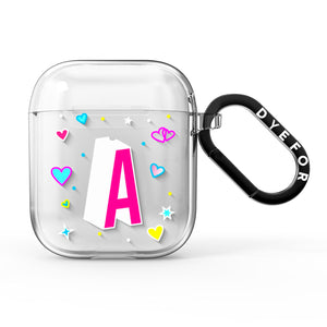 Personalised Heart Alphabet Clear AirPods Case