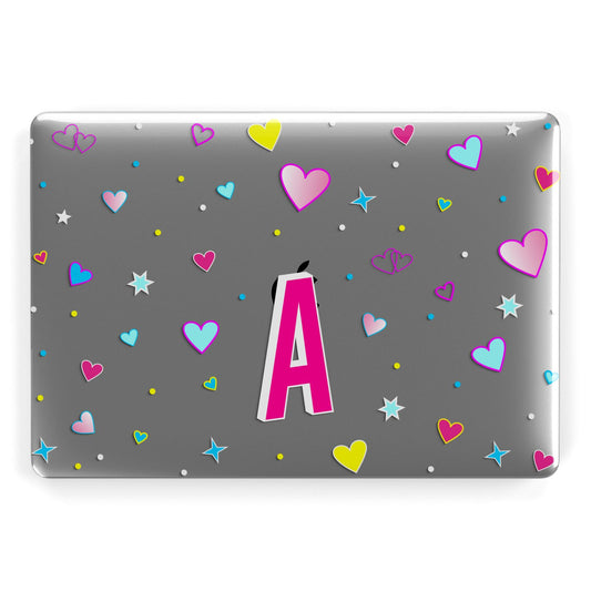 Personalised Heart Alphabet Clear Apple MacBook Case