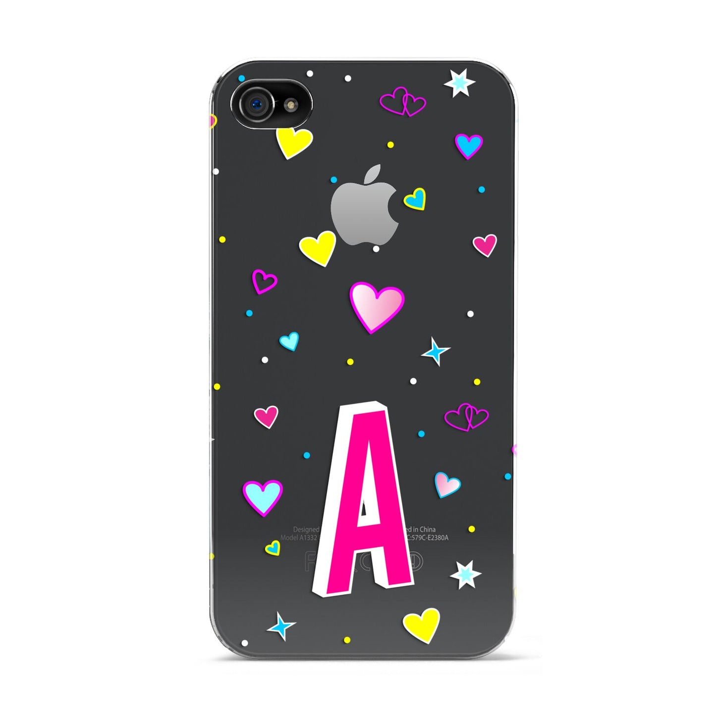 Personalised Heart Alphabet Clear Apple iPhone 4s Case