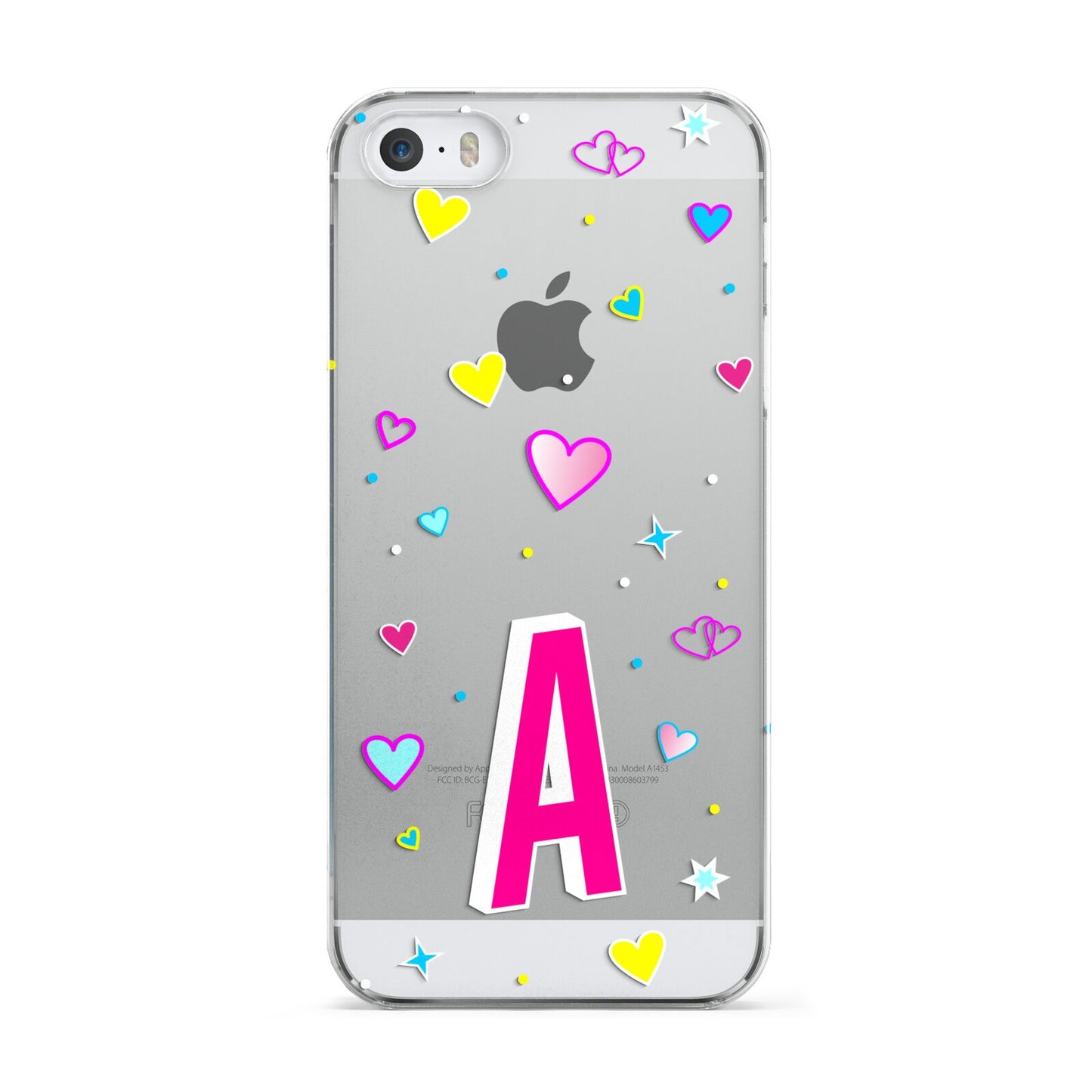 Personalised Heart Alphabet Clear Apple iPhone 5 Case