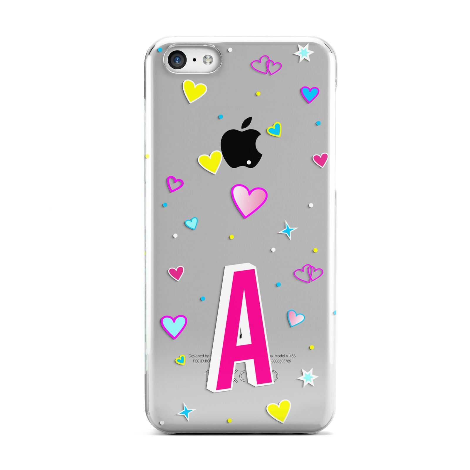 Personalised Heart Alphabet Clear Apple iPhone 5c Case