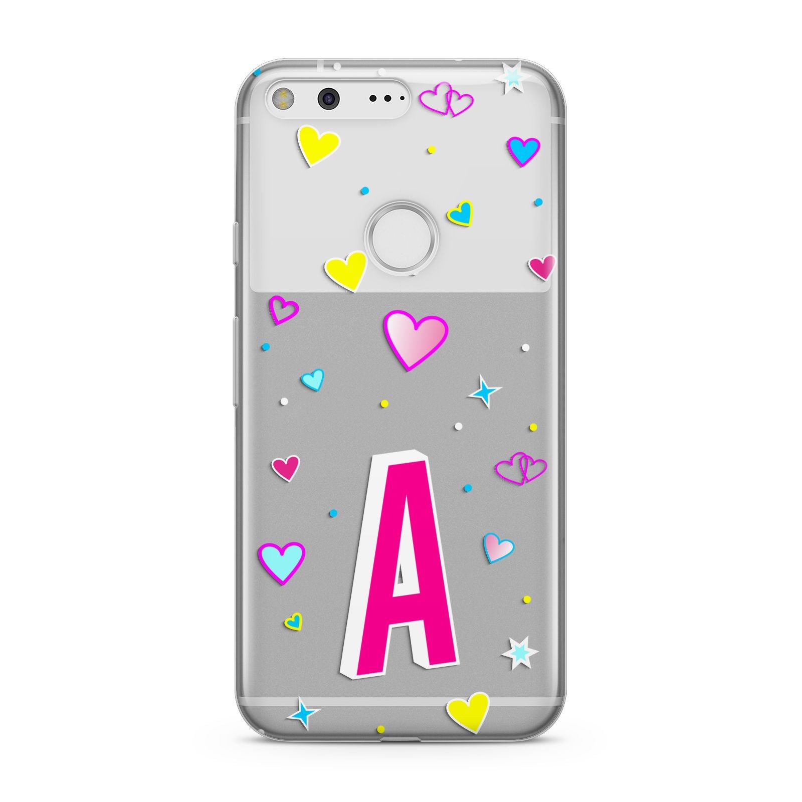 Personalised Heart Alphabet Clear Google Pixel Case