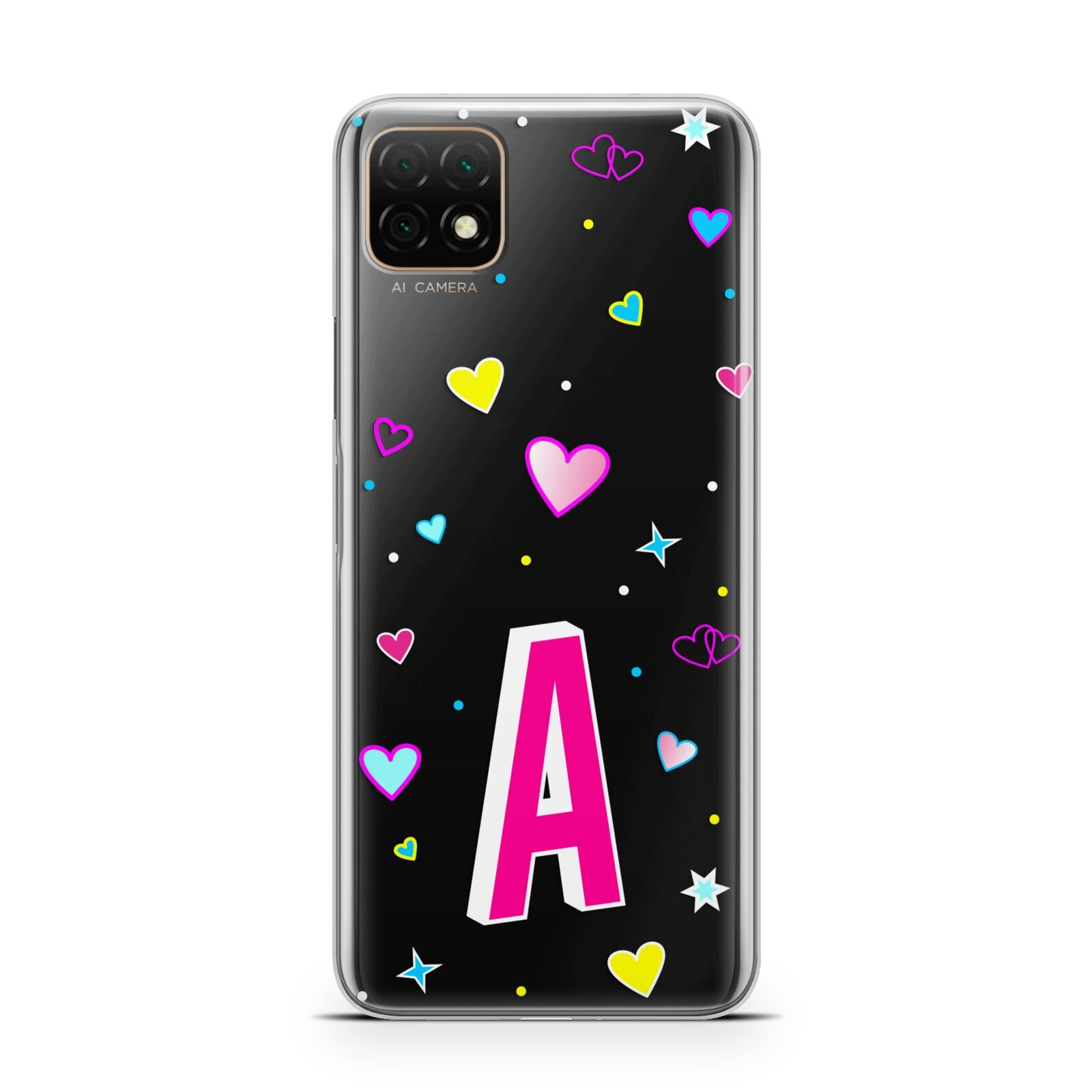 Personalised Heart Alphabet Clear Huawei Enjoy 20 Phone Case