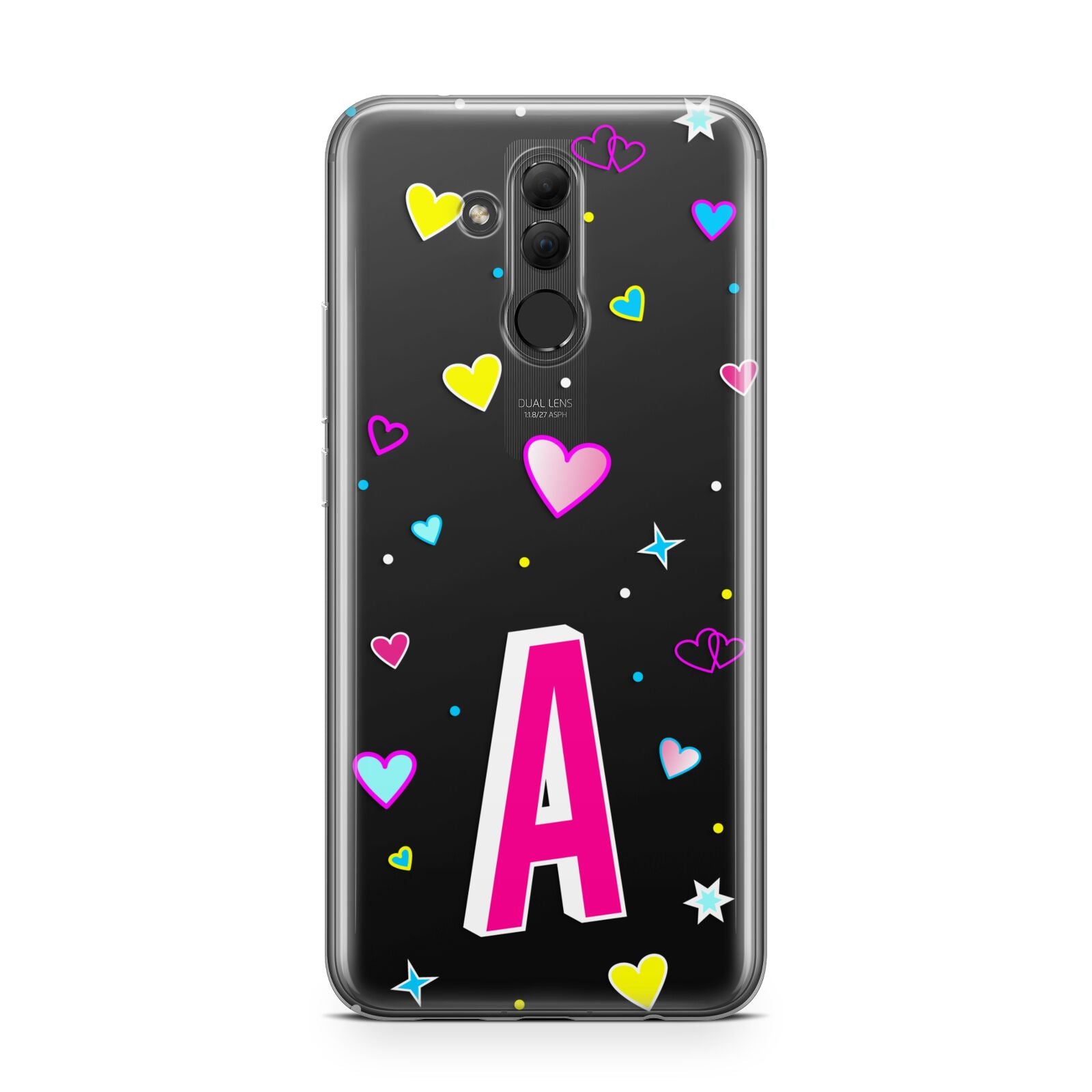 Personalised Heart Alphabet Clear Huawei Mate 20 Lite