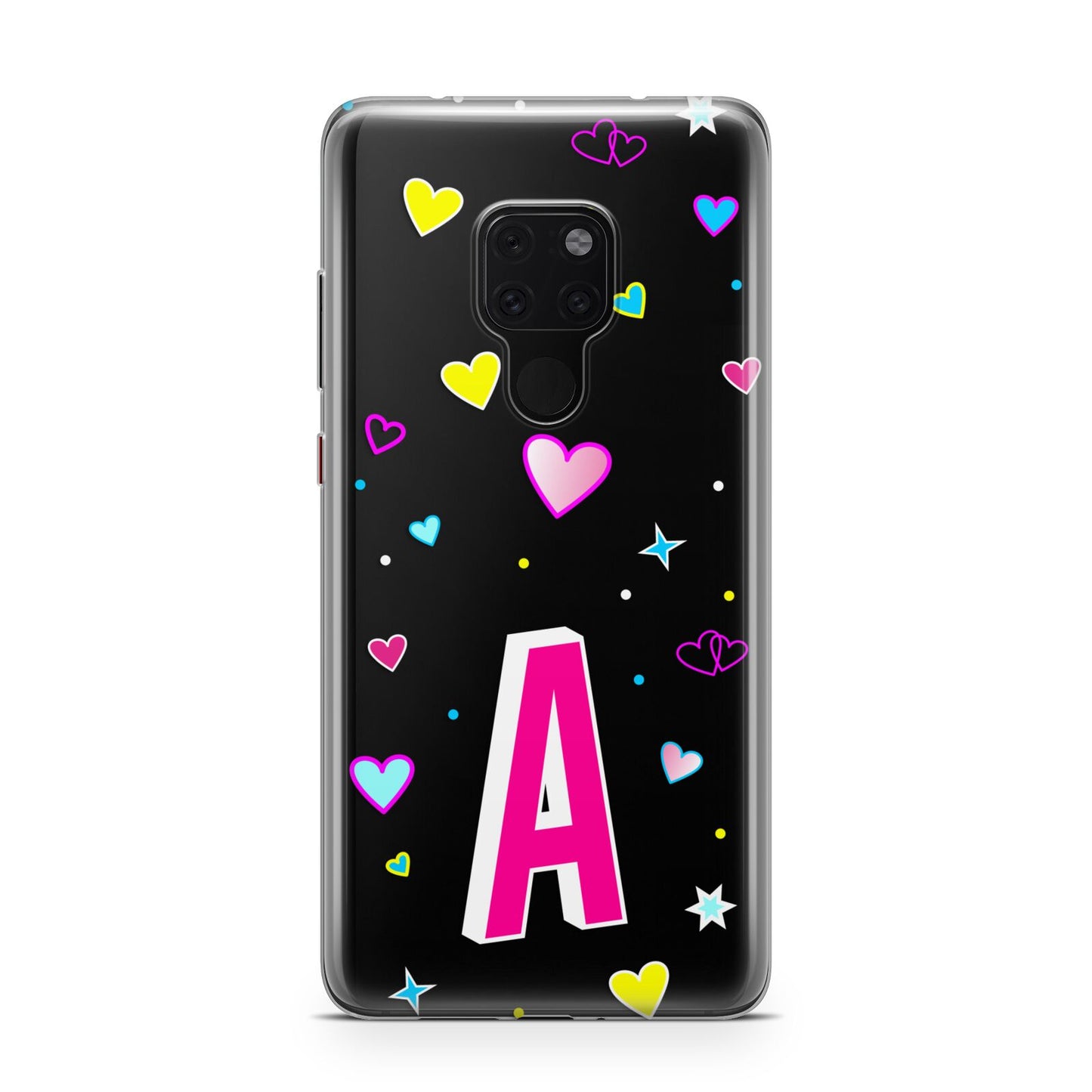 Personalised Heart Alphabet Clear Huawei Mate 20 Phone Case