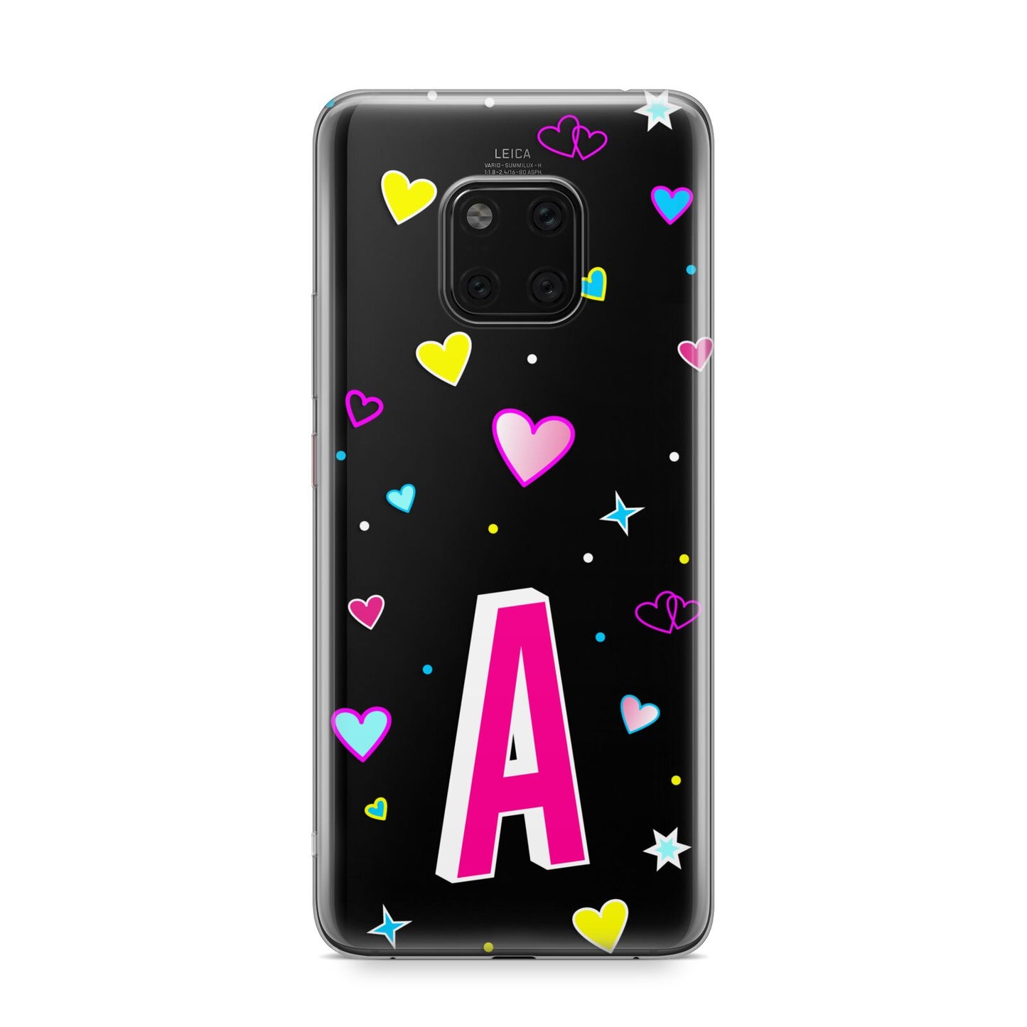 Personalised Heart Alphabet Clear Huawei Mate 20 Pro Phone Case