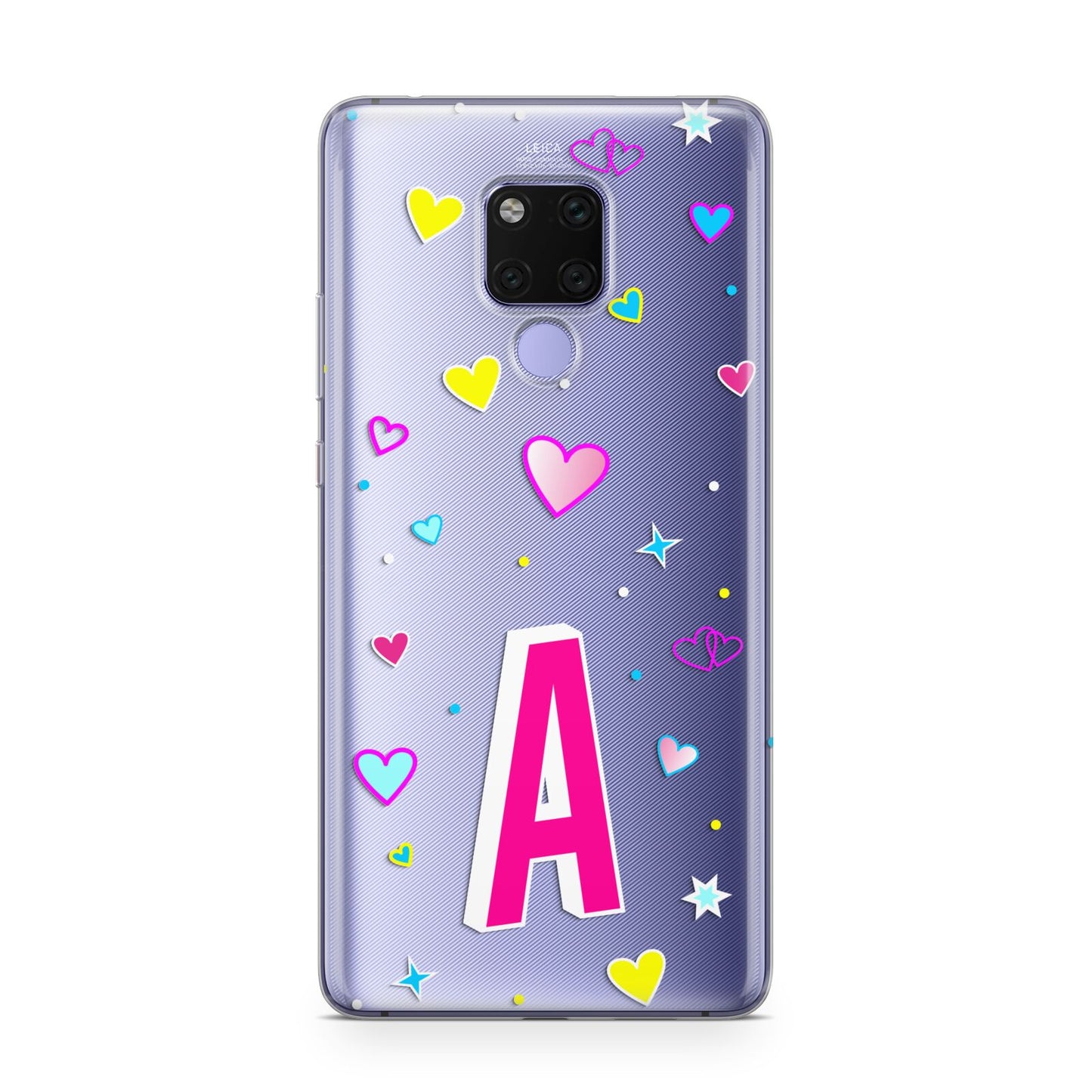 Personalised Heart Alphabet Clear Huawei Mate 20X Phone Case