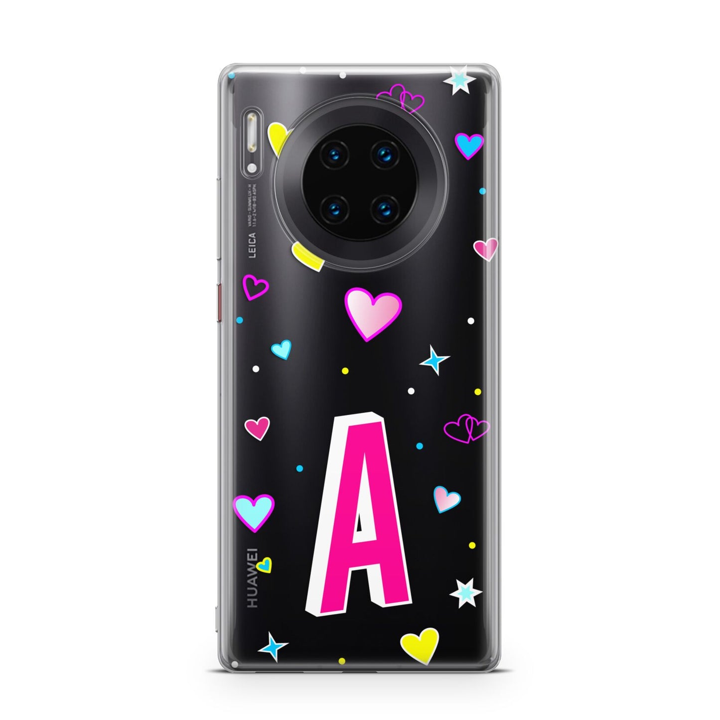 Personalised Heart Alphabet Clear Huawei Mate 30 Pro Phone Case