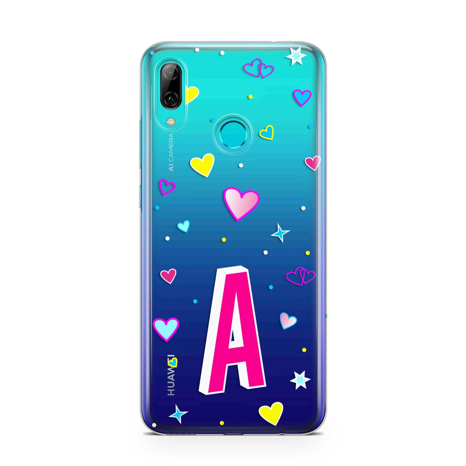 Personalised Heart Alphabet Clear Huawei P Smart 2019 Case