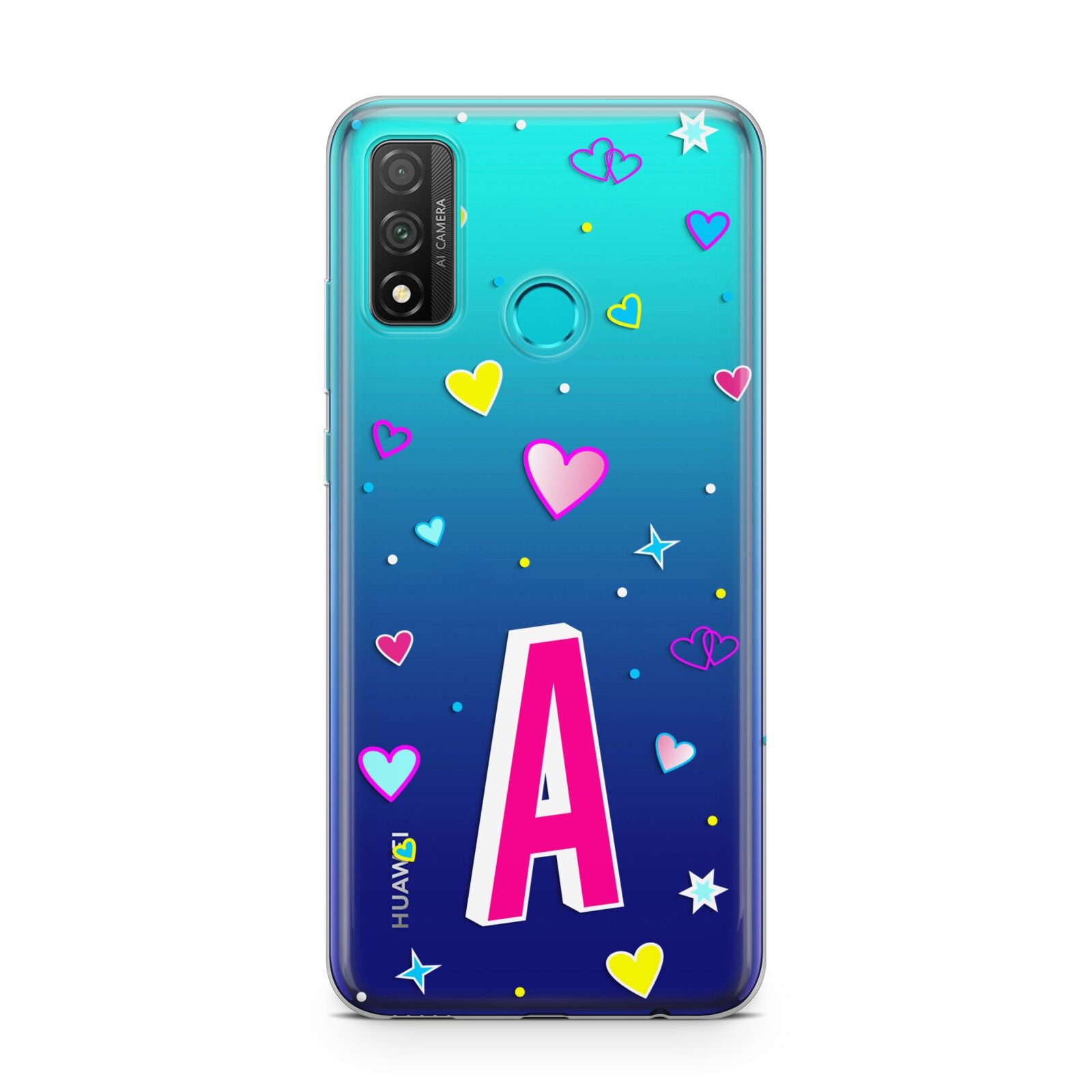 Personalised Heart Alphabet Clear Huawei P Smart 2020