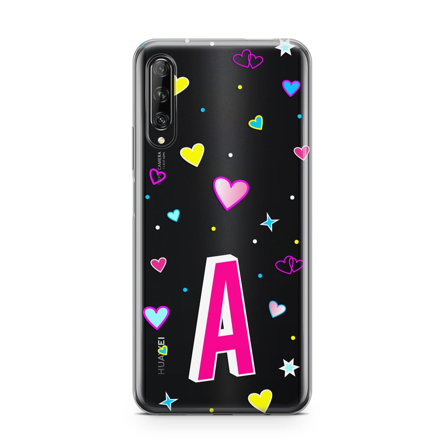 Personalised Heart Alphabet Clear Huawei P Smart Pro 2019