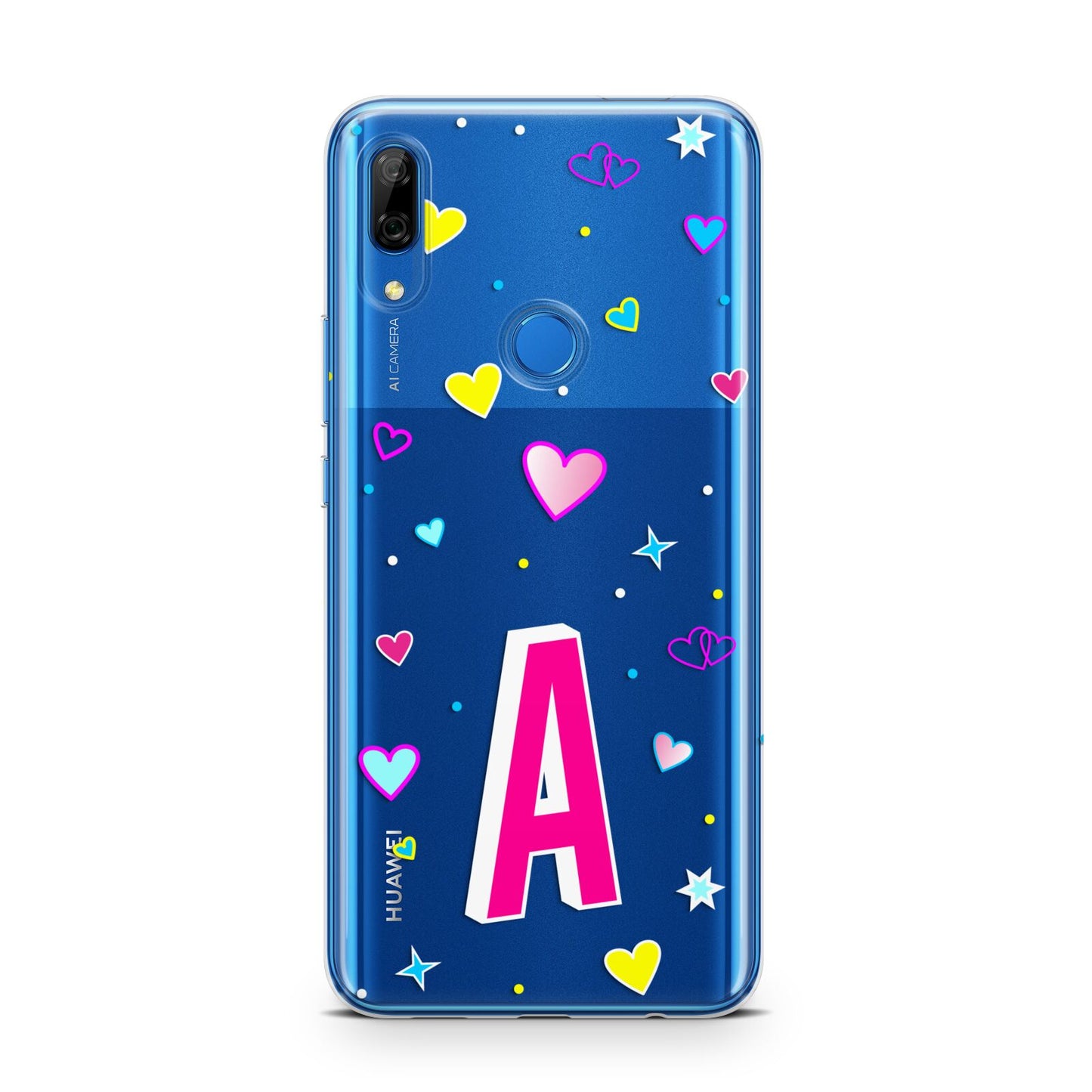 Personalised Heart Alphabet Clear Huawei P Smart Z