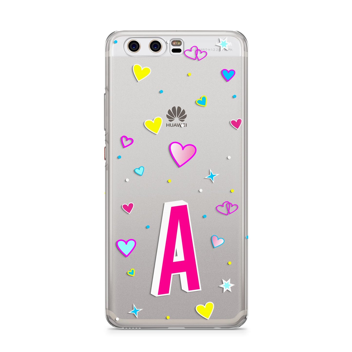 Personalised Heart Alphabet Clear Huawei P10 Phone Case