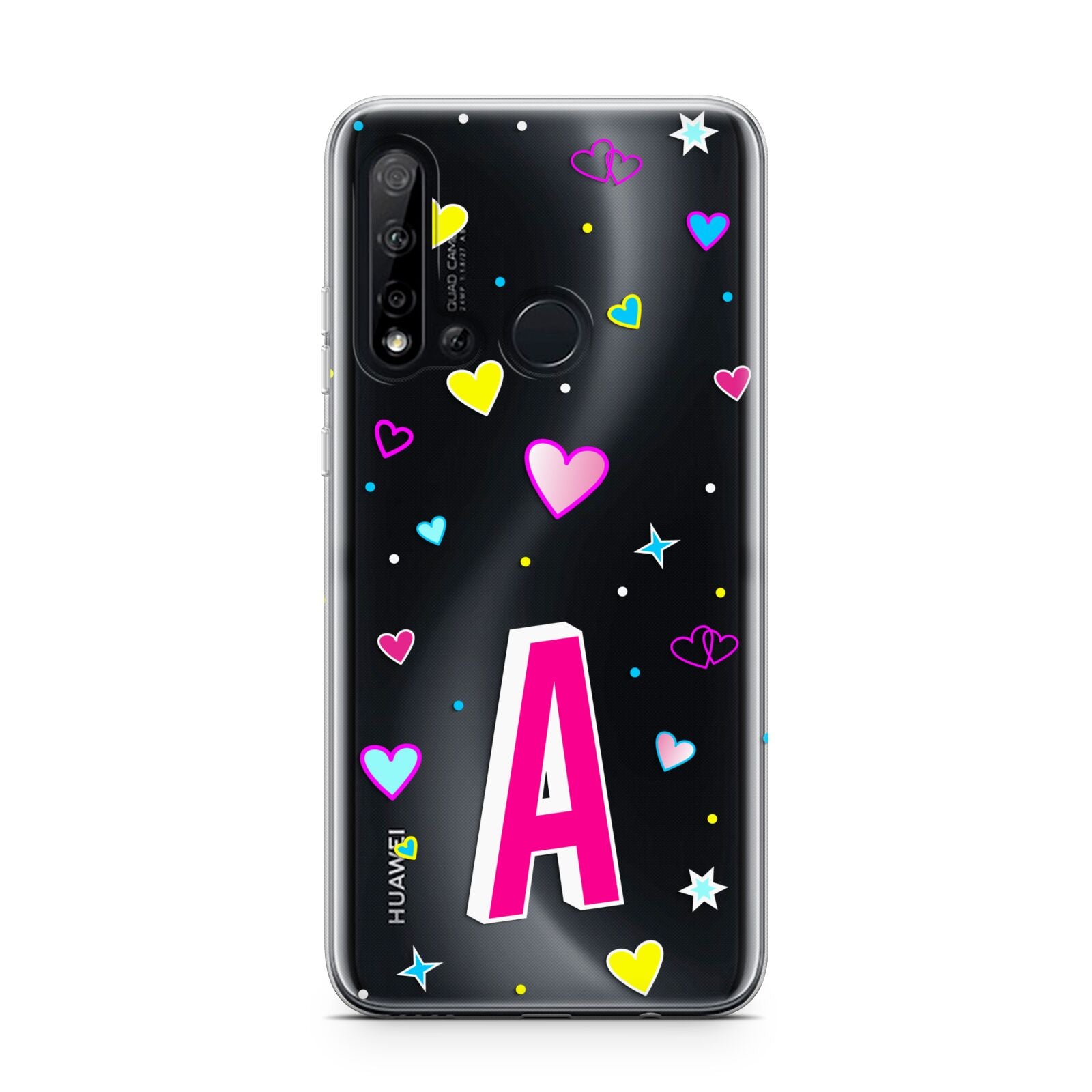 Personalised Heart Alphabet Clear Huawei P20 Lite 5G Phone Case