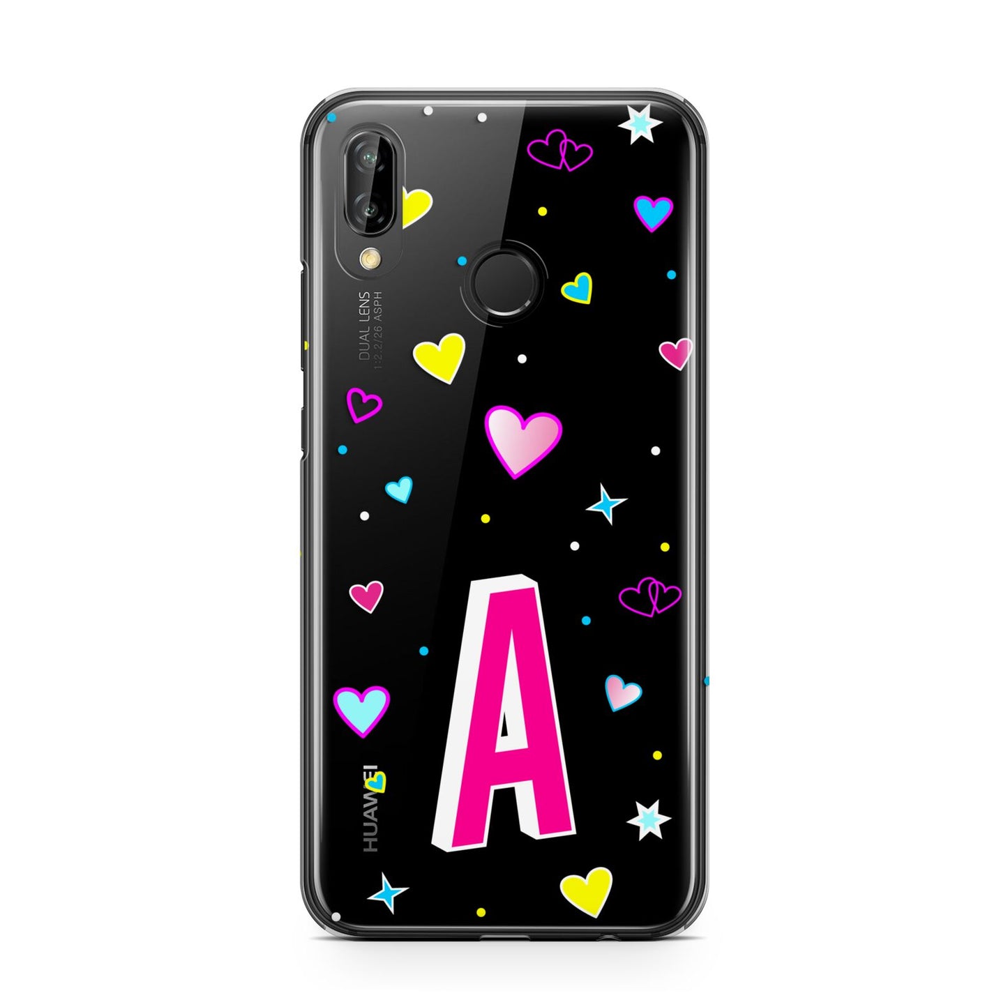 Personalised Heart Alphabet Clear Huawei P20 Lite Phone Case