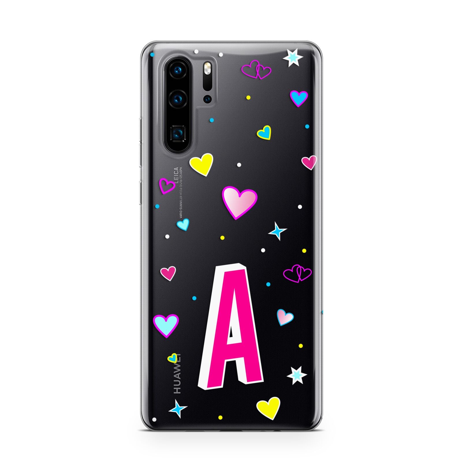 Personalised Heart Alphabet Clear Huawei P30 Pro Phone Case