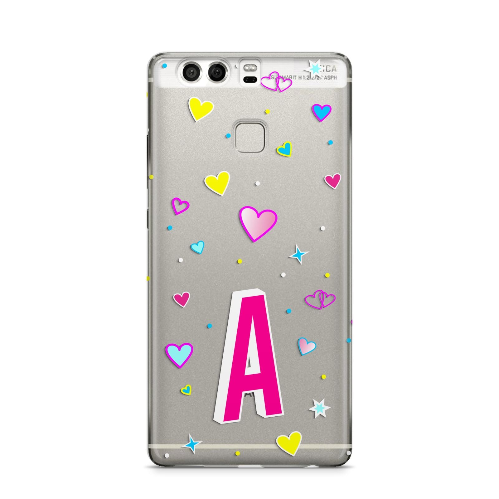 Personalised Heart Alphabet Clear Huawei P9 Case