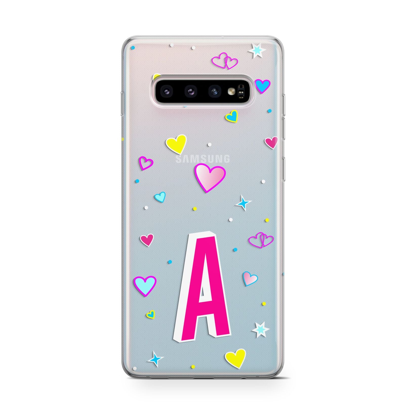 Personalised Heart Alphabet Clear Protective Samsung Galaxy Case