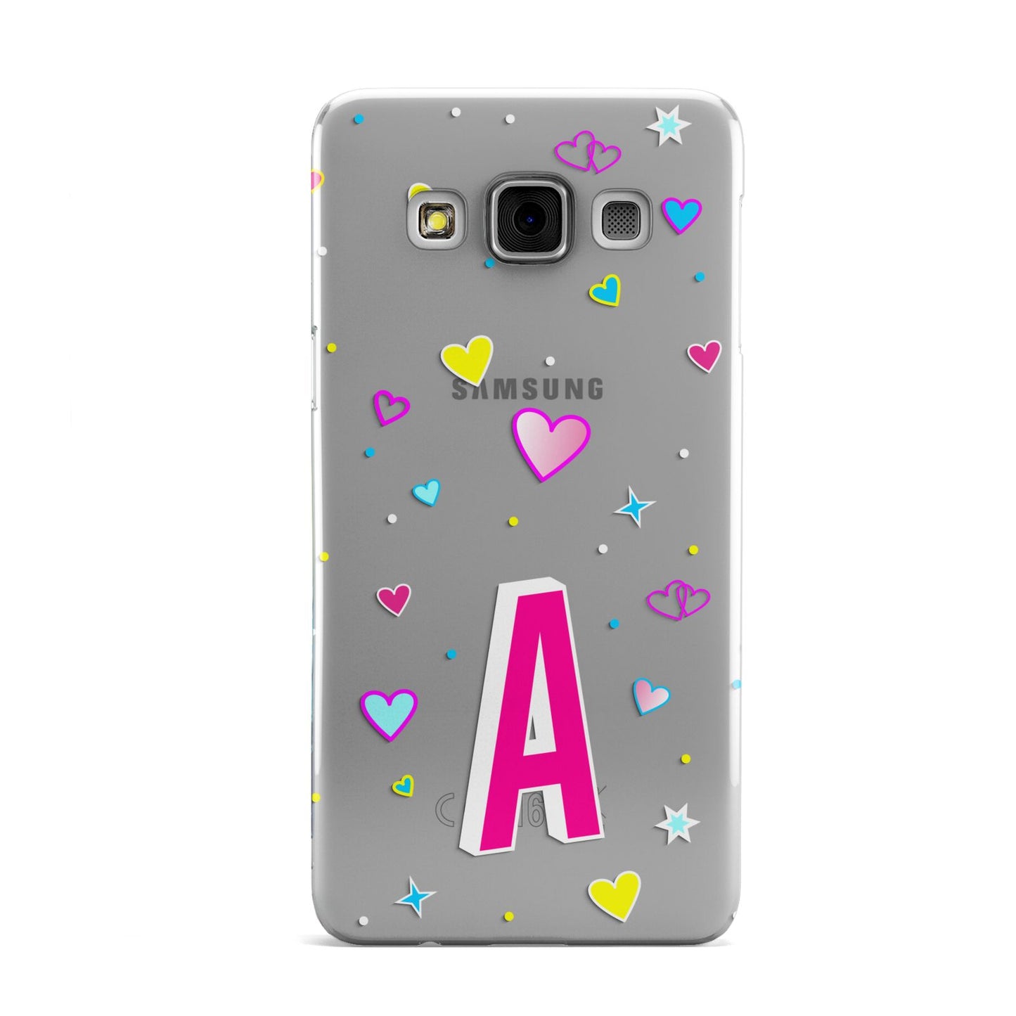Personalised Heart Alphabet Clear Samsung Galaxy A3 Case
