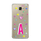 Personalised Heart Alphabet Clear Samsung Galaxy A5 2016 Case on gold phone