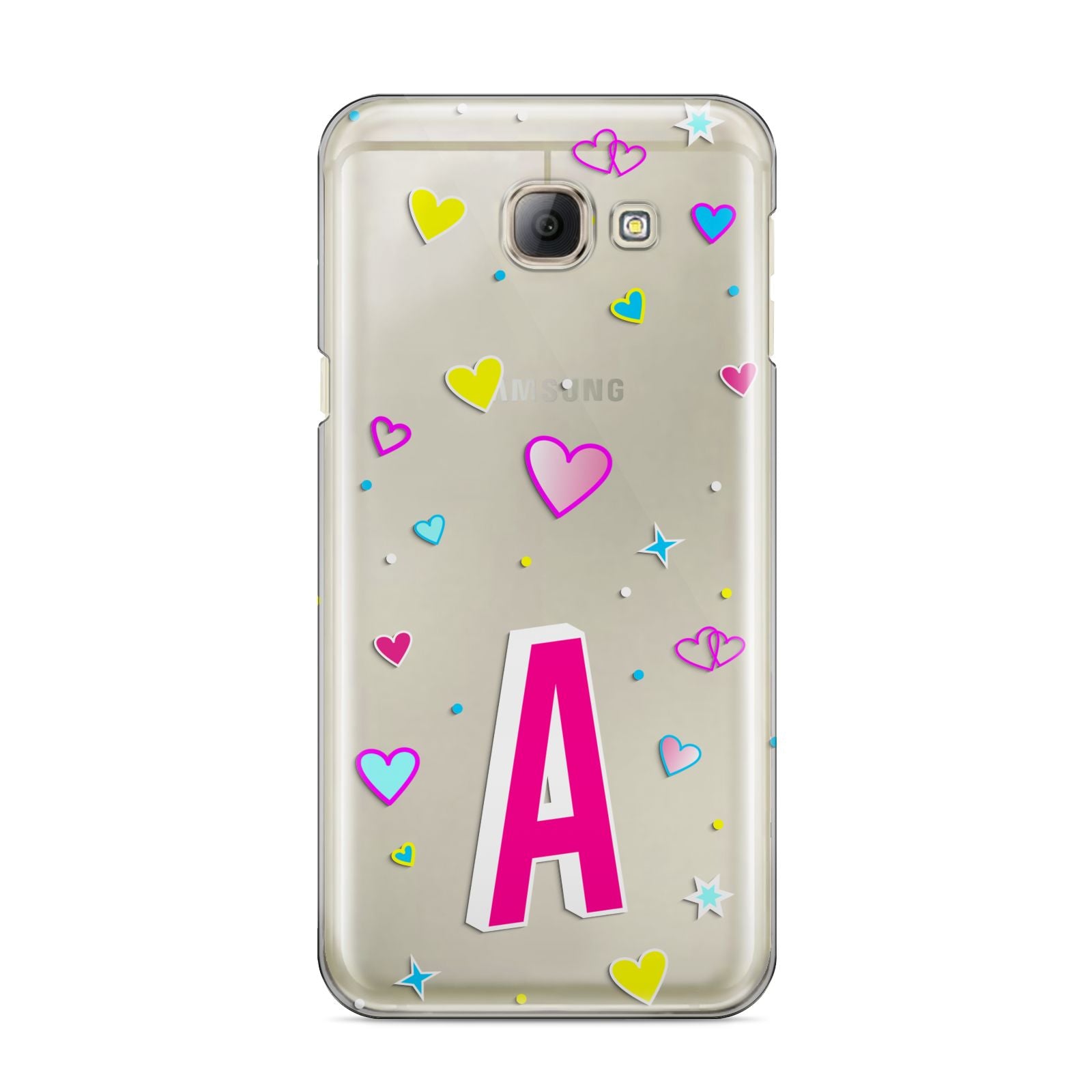 Personalised Heart Alphabet Clear Samsung Galaxy A8 2016 Case