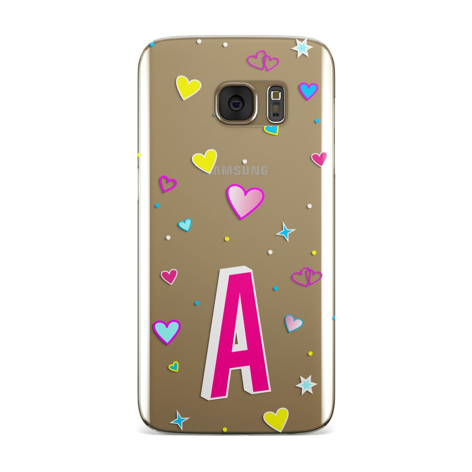 Personalised Heart Alphabet Clear Samsung Galaxy Case