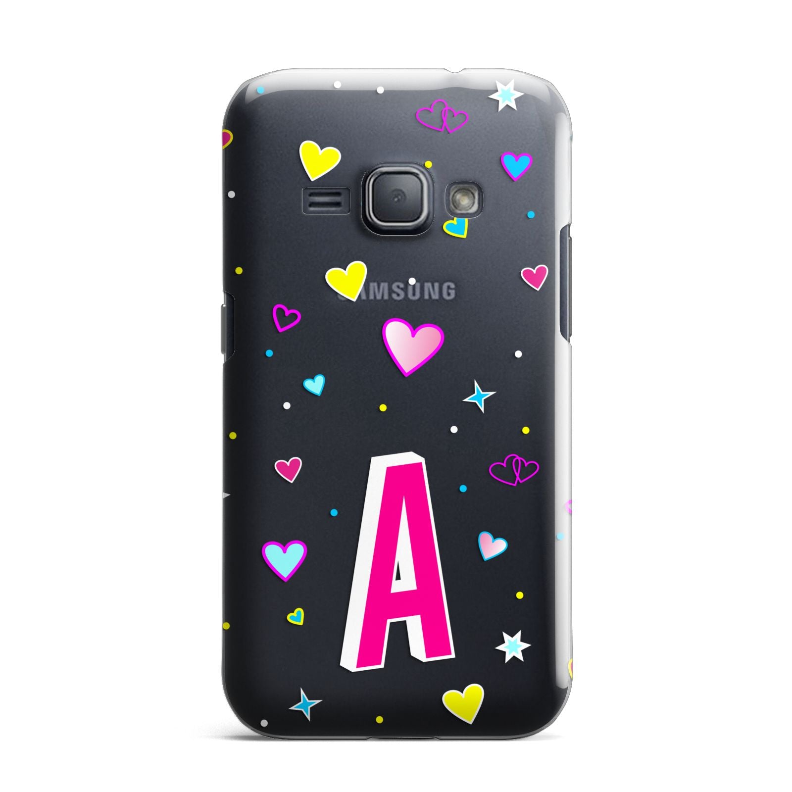 Personalised Heart Alphabet Clear Samsung Galaxy J1 2016 Case