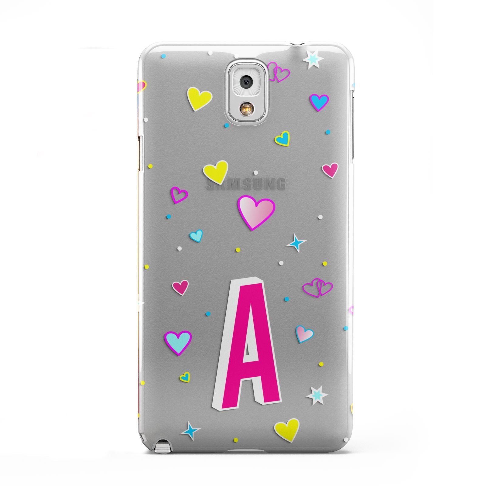 Personalised Heart Alphabet Clear Samsung Galaxy Note 3 Case