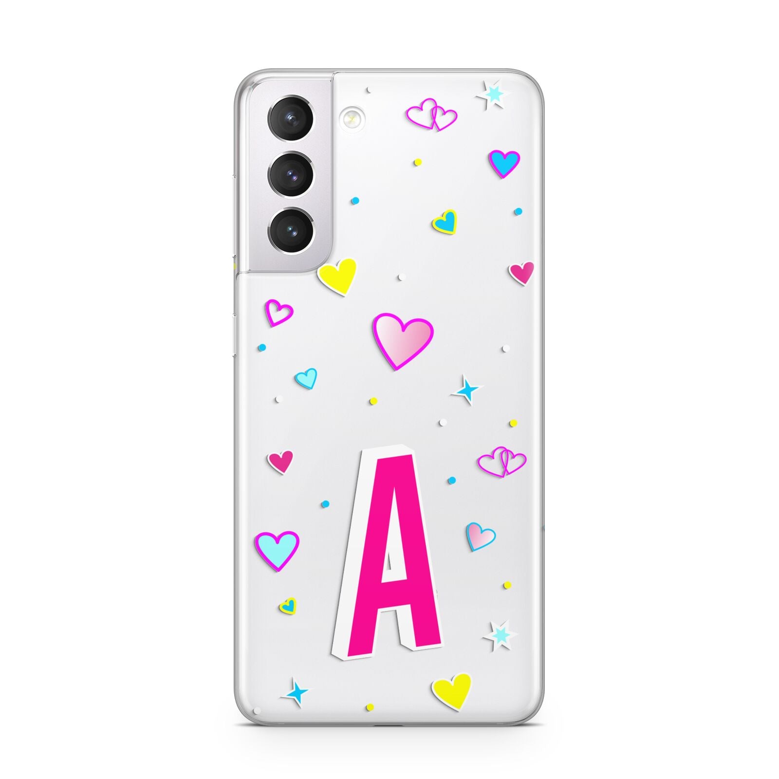 Personalised Heart Alphabet Clear Samsung S21 Case