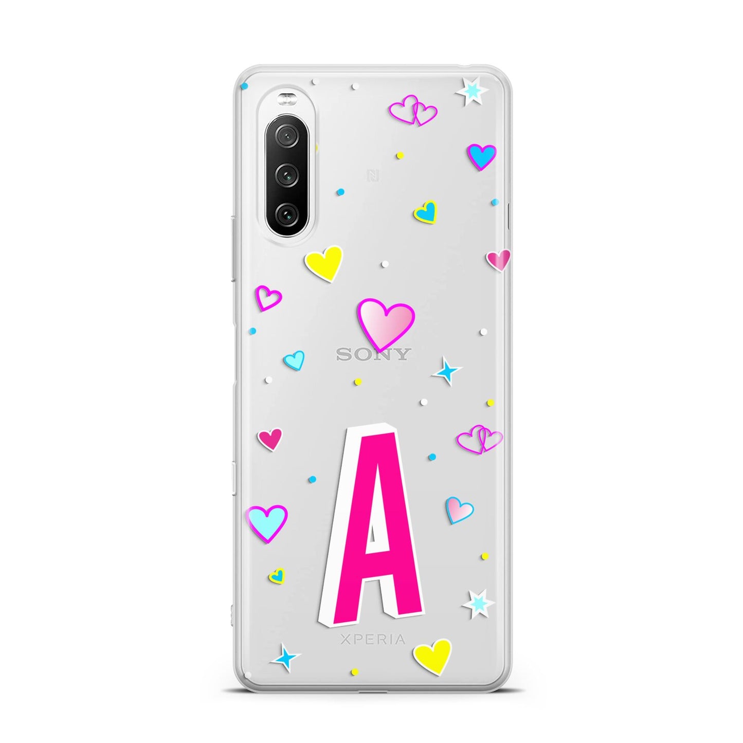 Personalised Heart Alphabet Clear Sony Xperia 10 III Case