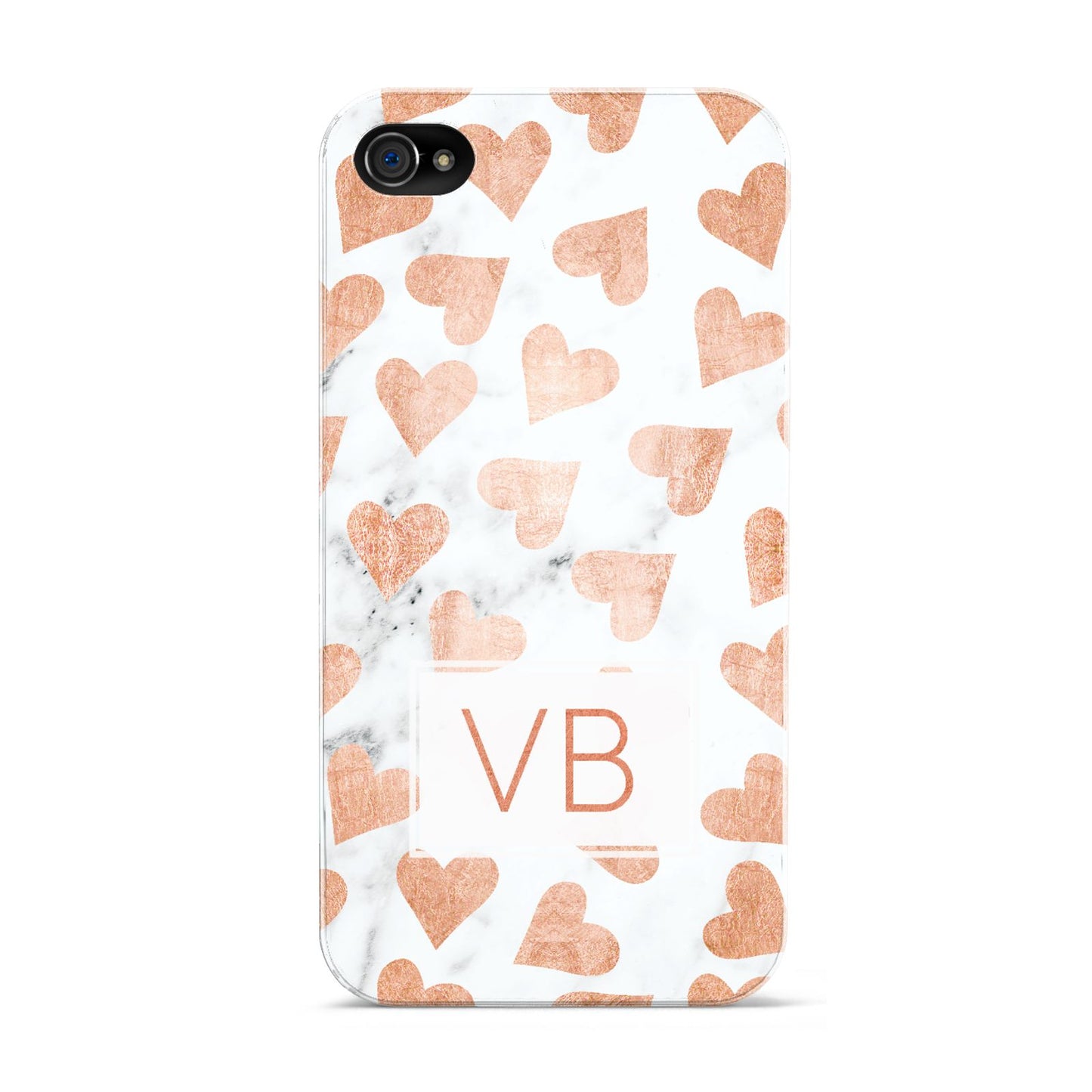 Personalised Heart Initialled Marble Apple iPhone 4s Case